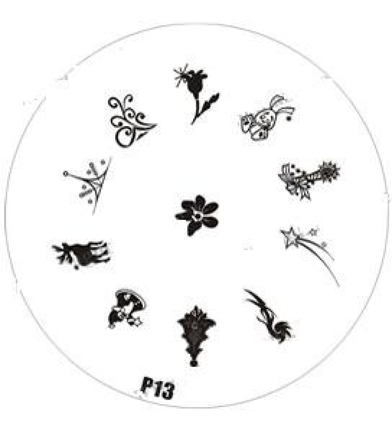 STAMPING STENCIL # P-13 CHRISTMAS MOTIFS