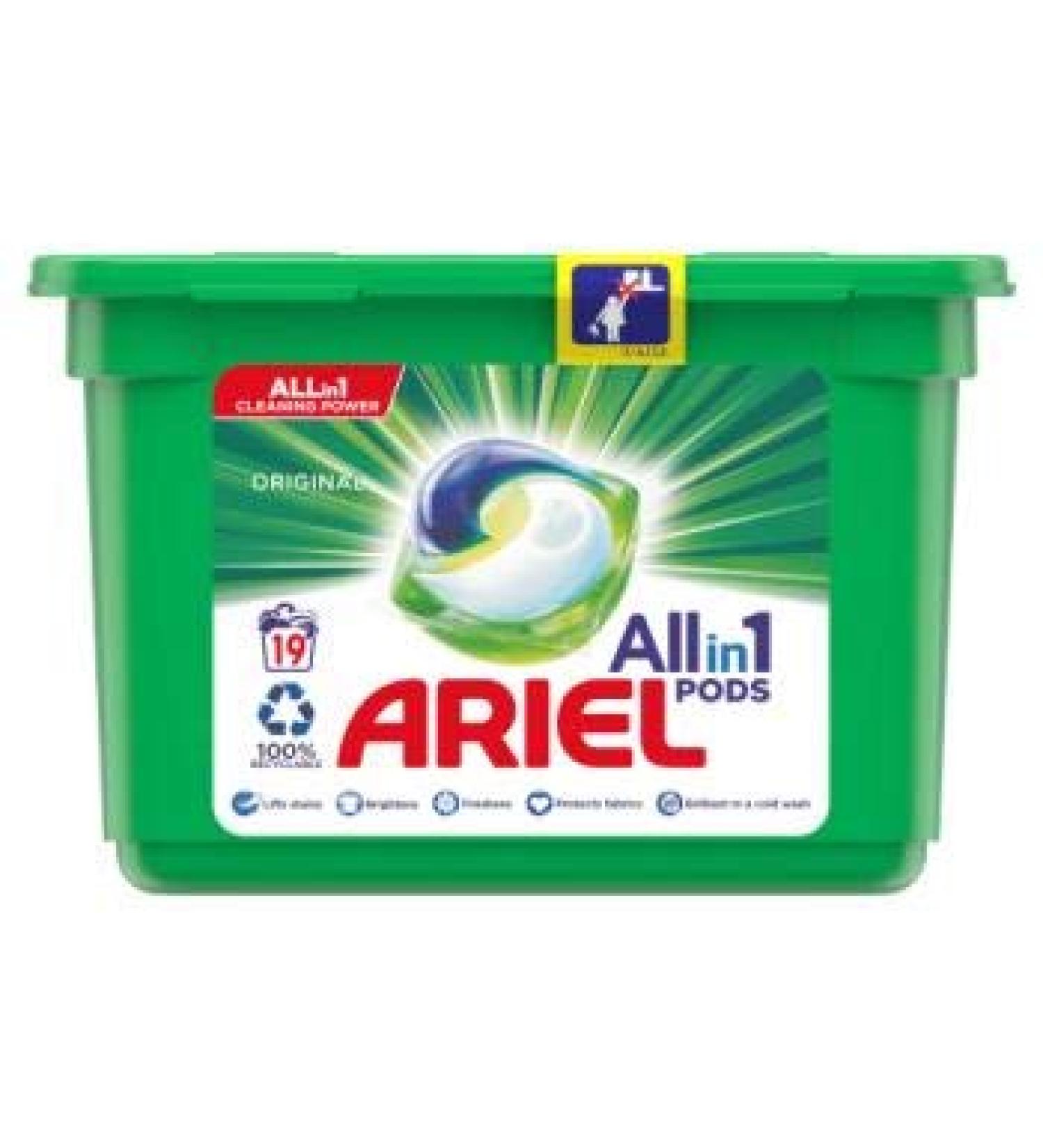 Airel Original All in 1 Pods Washing Liquid Capsules 19 Washes||Lifts Stains