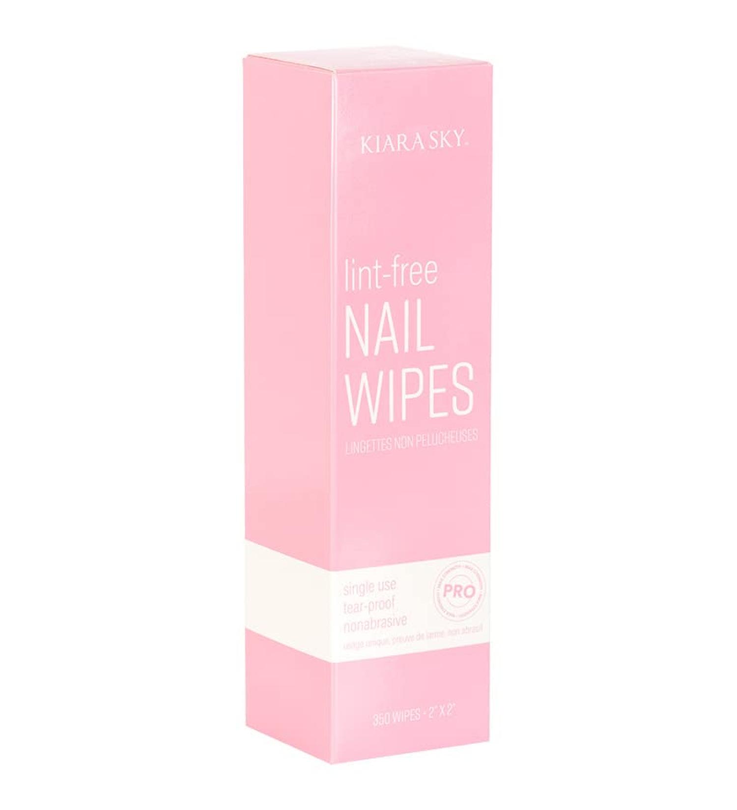 Kiara Sky Lint Free Nail Wipes - Soak Off Acrylic Gel Polish & Eyelash Extension Cleaning Pads - 100% Absorbable Remover for Flawless Nails - Buy Online on SooperMarket.com