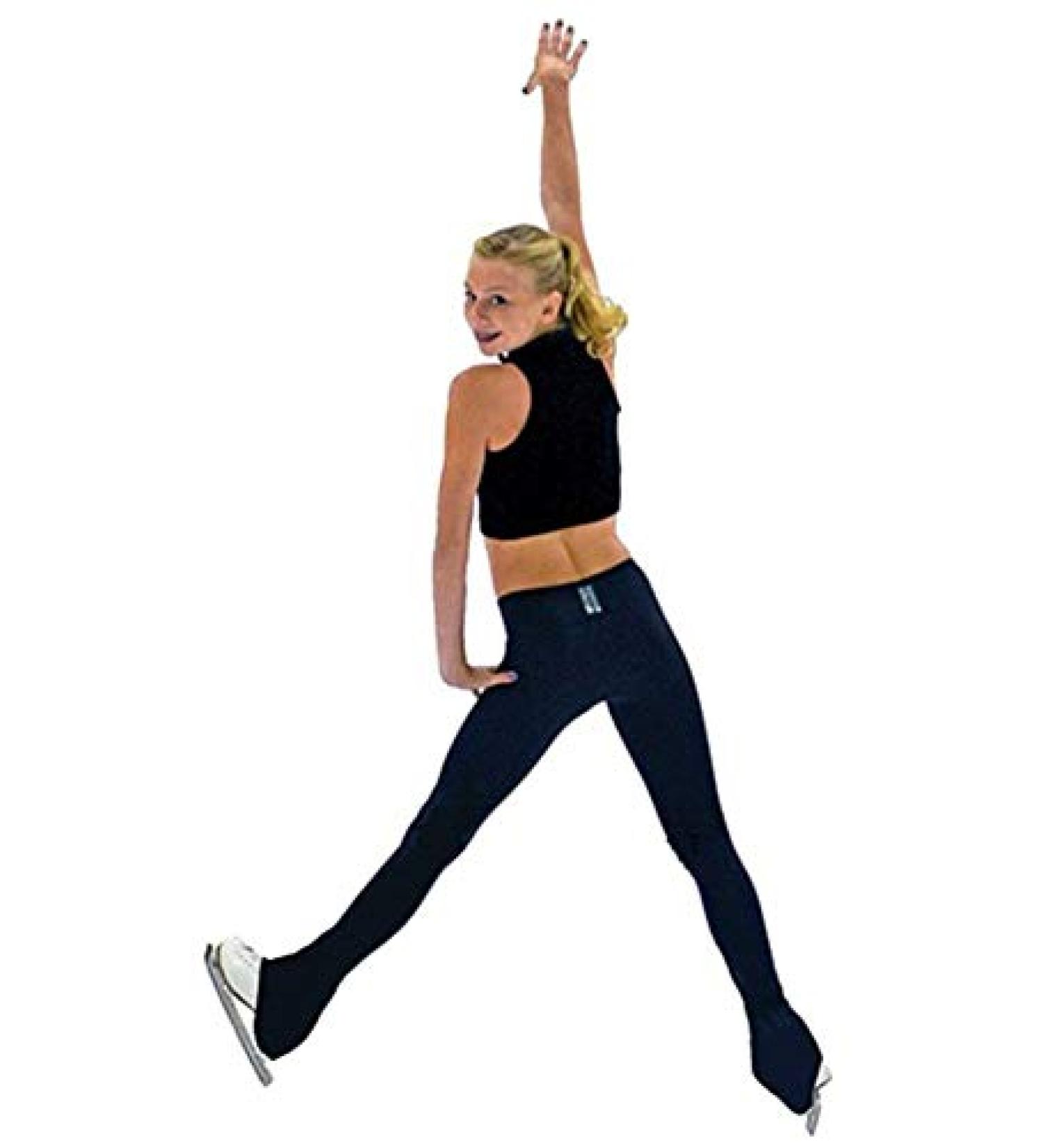 ChloeNoel P622F All Black 3" Waist Band Light Weight Fleece Pants with Crystal Blocks 8-10 Turquoise