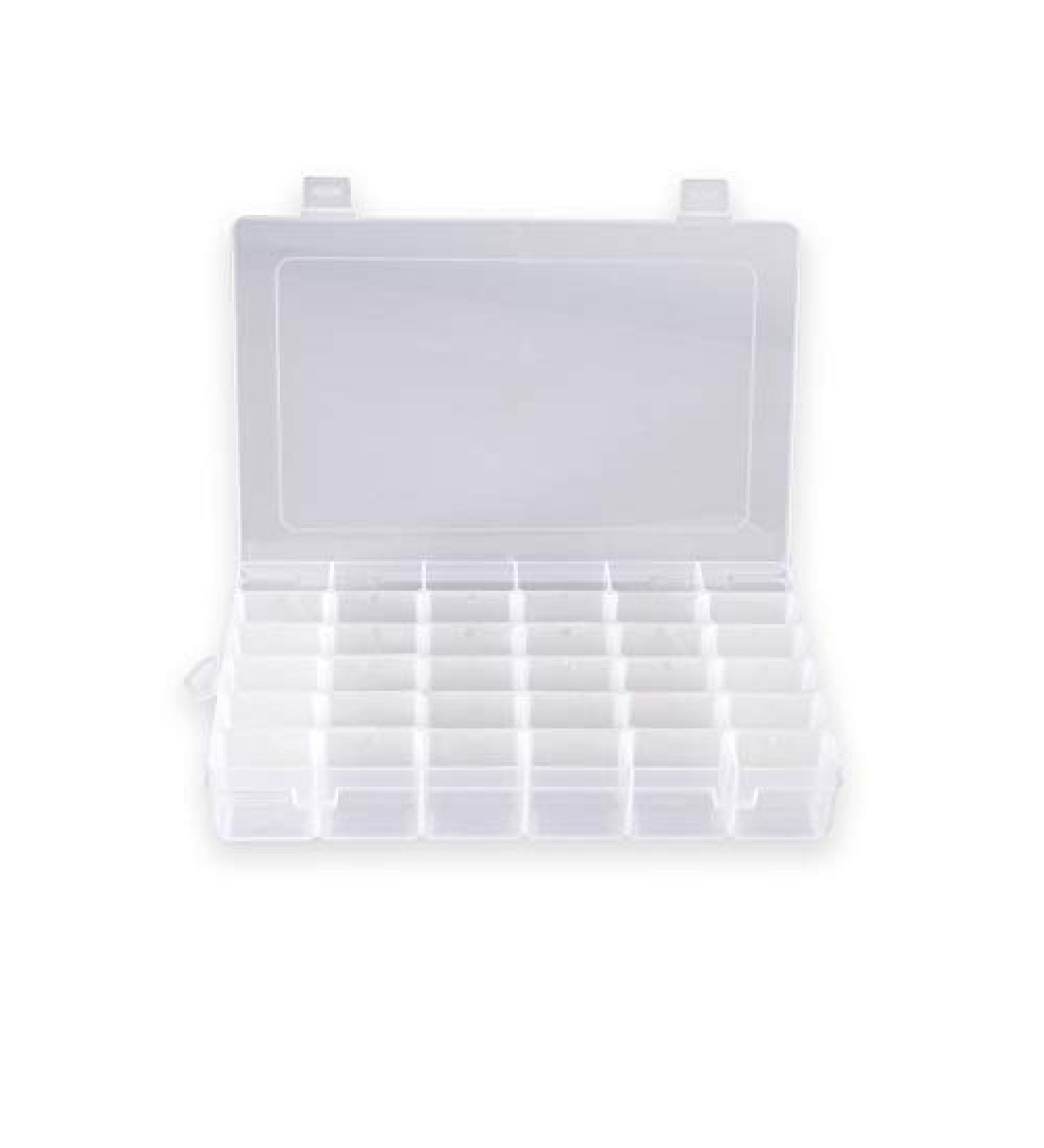 Adjustable 36 Compartment Jewelry Storage Box - Plastic Organizer Container (1 Pack) - Buy Online on SooperMarket.com