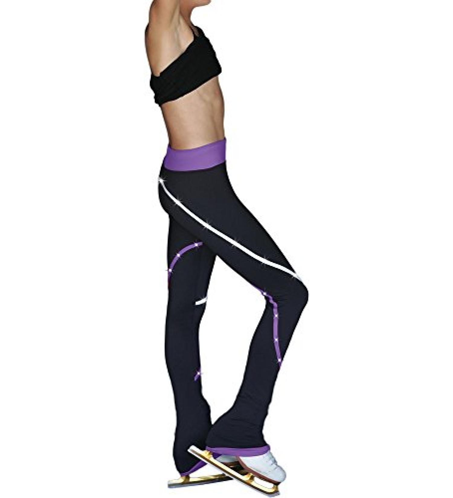 ChloeNoel P618F 2-Tone Piping Light Weight Fleece Pants 4-5 Purple