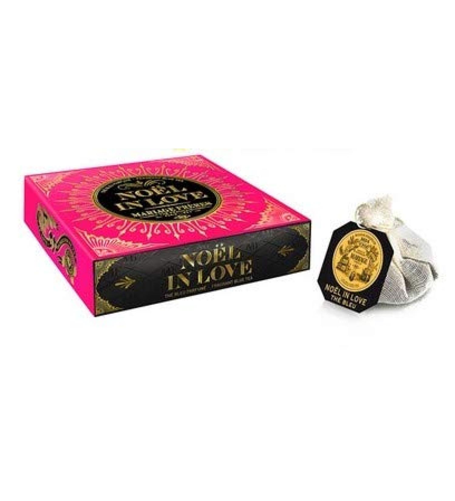 Mariage Fr res - NO L IN LOVE (Jardin Premier - Scented Blue tea) - Box of 30 traditional french muslin tea sachets