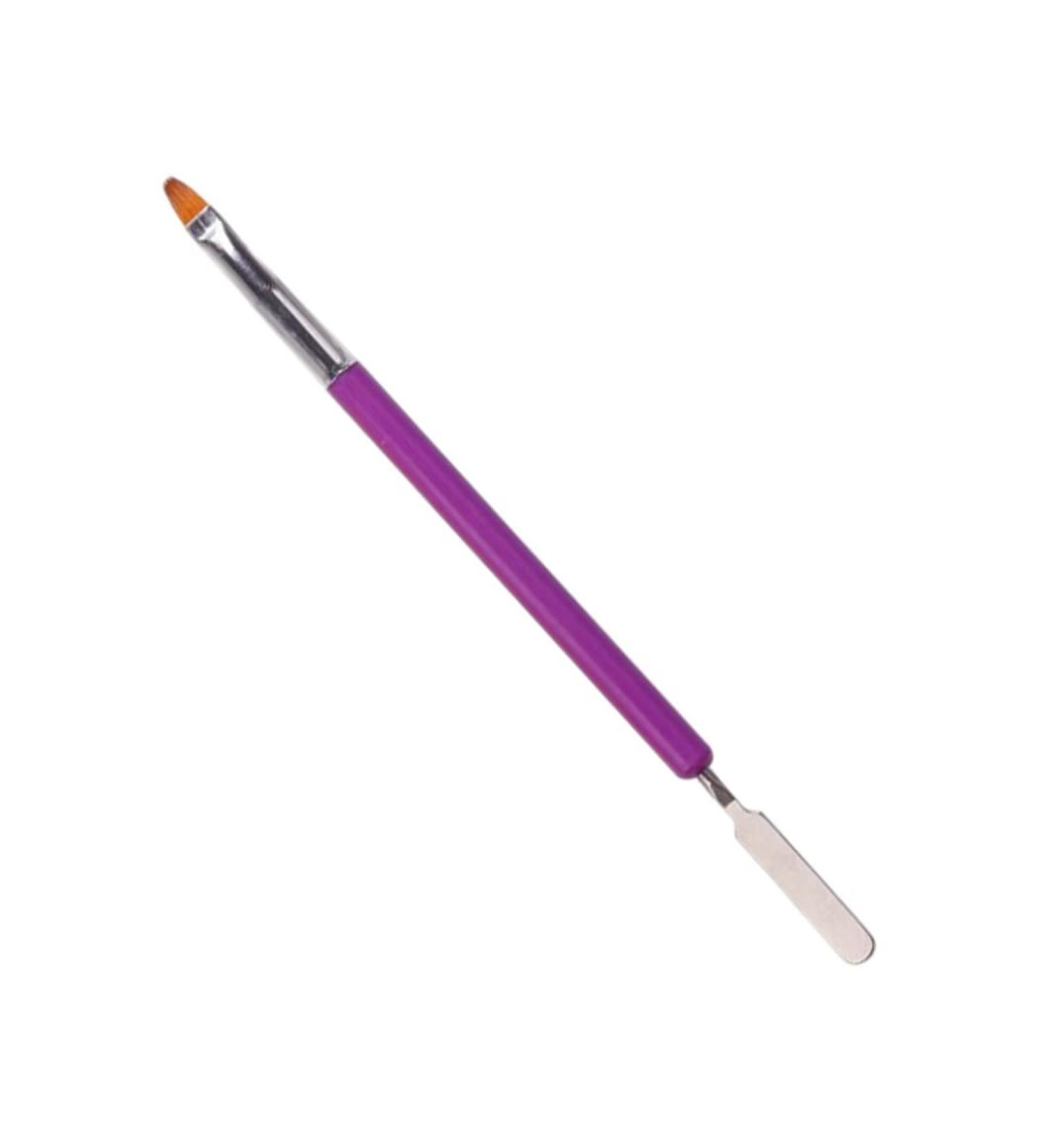 1PC Dual Ended Nail Gel Brush Acrylic Nails UV Gel Picker Extension Brush Pen Spatula Manicure Tool Purple - Buy Online on SooperMarket.com