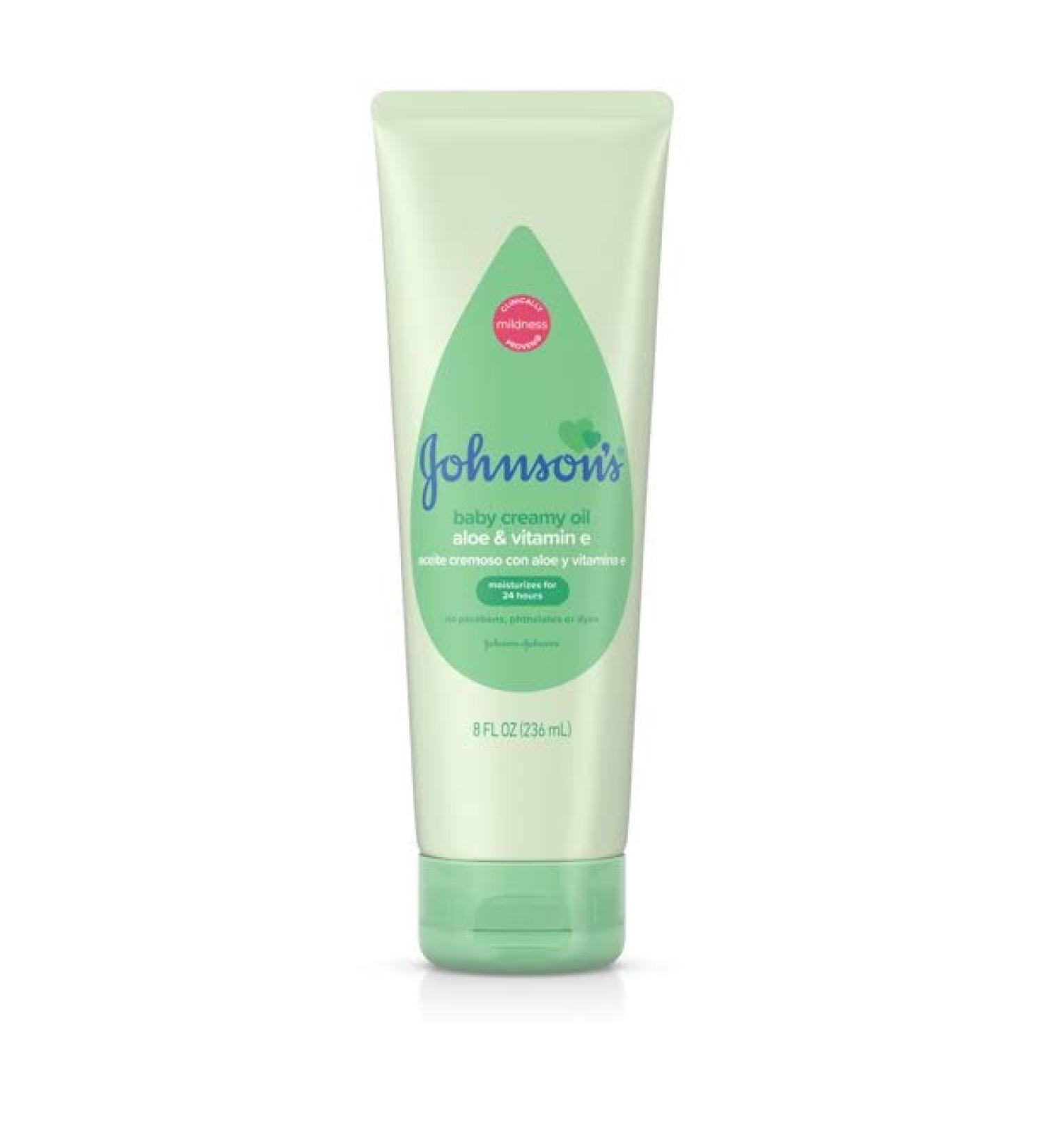 Johnson's Baby Creamy Oil Aloe & Vitamin E 8oz (Pack of 6) - Moisturizing Baby Oil - Buy Online on SooperMarket.com