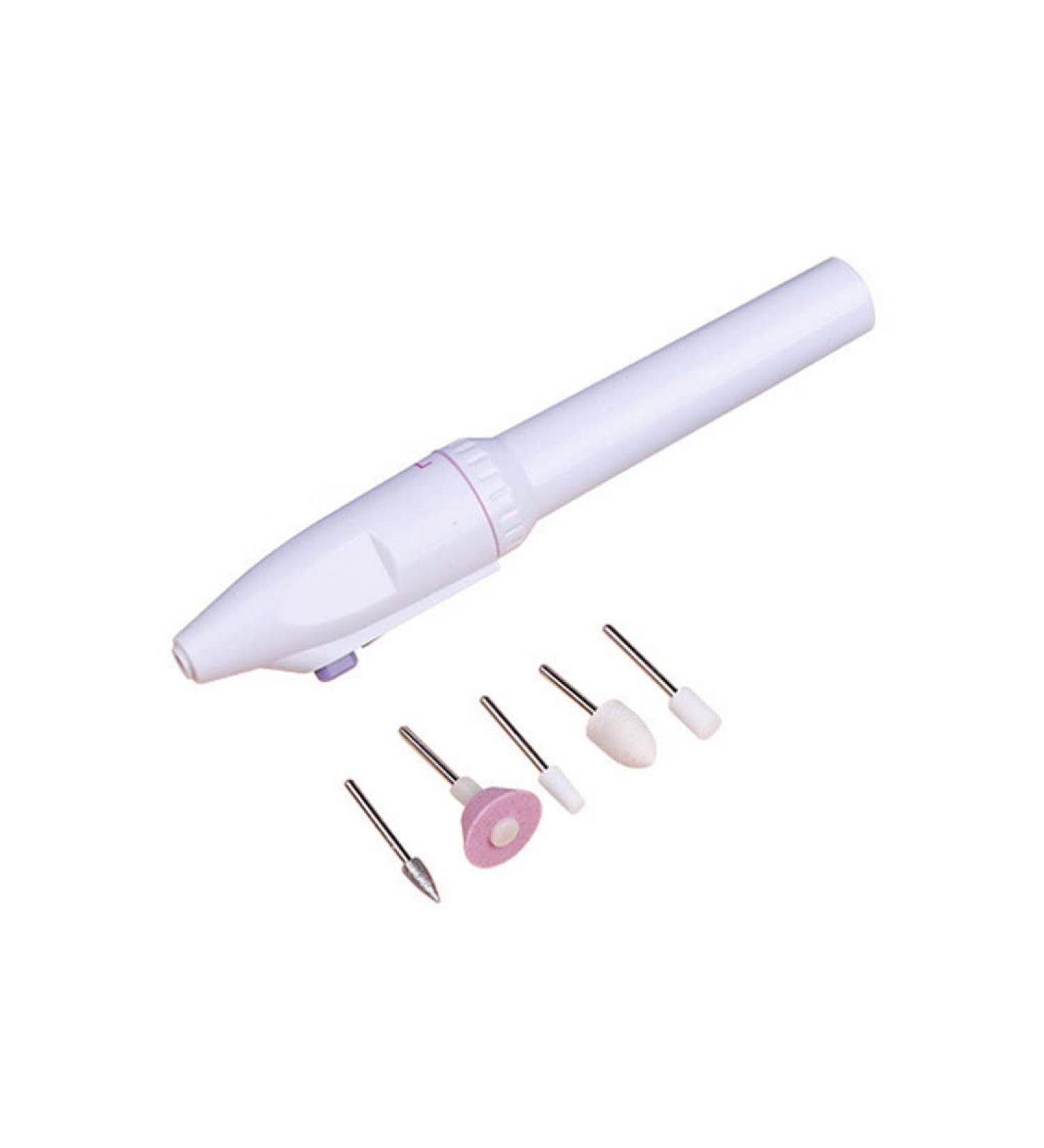 Electric Nail File Electric Manicure Drill Pedicure Nail File Set Mini Nail Drill with 5 Grinding Head Manicure Set for Women (Battery Not Included) - Buy Online on SooperMarket.com