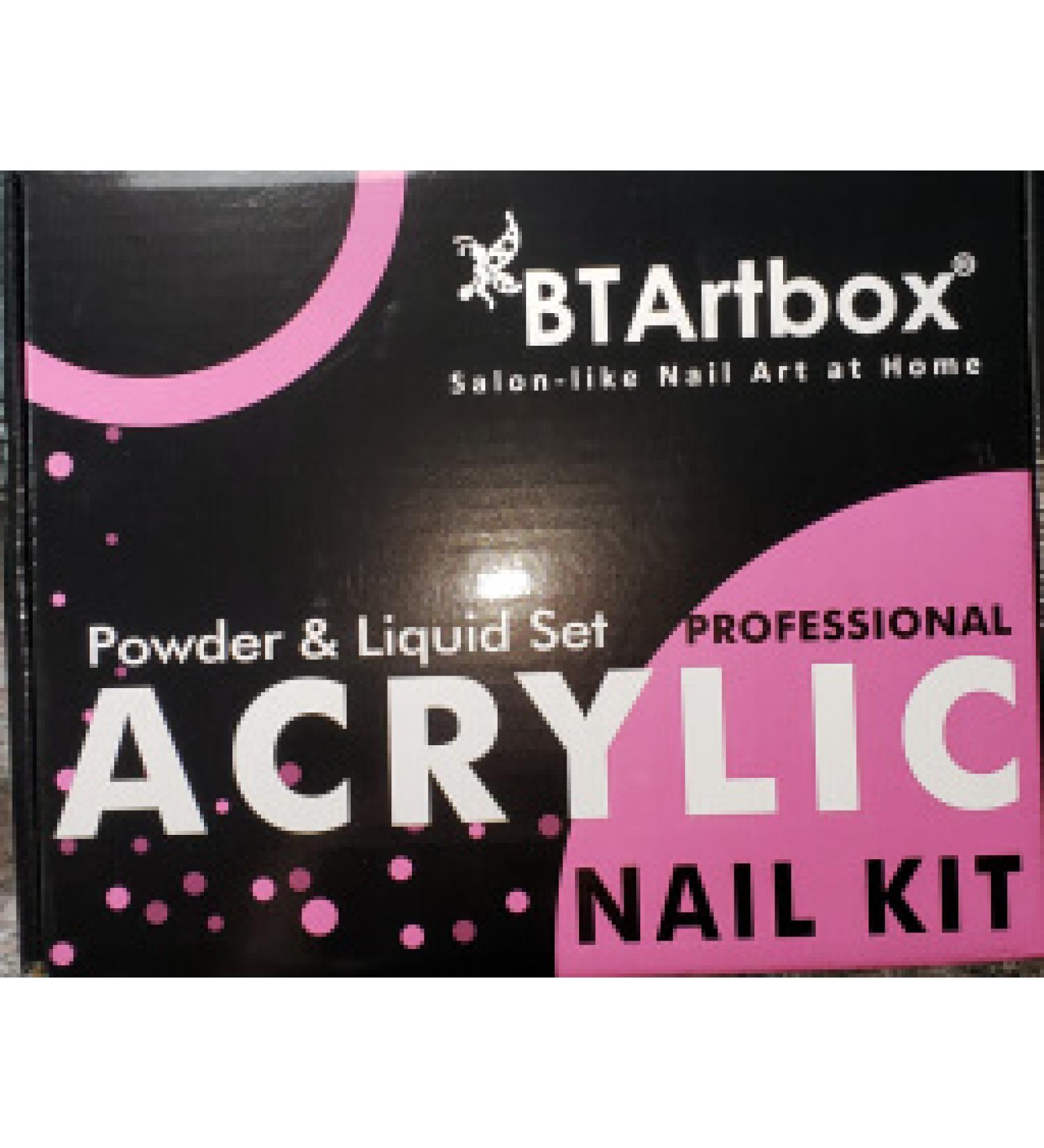 Acrylic Nail Powder - Acrylic Powder And Liquid Set  BTArtbox Acrylic Nail Kit with Pink White Clear Acrylic Powder Liquid Monomer Acrylic Nail Brush Nail Forms Practice Finger for Beginners