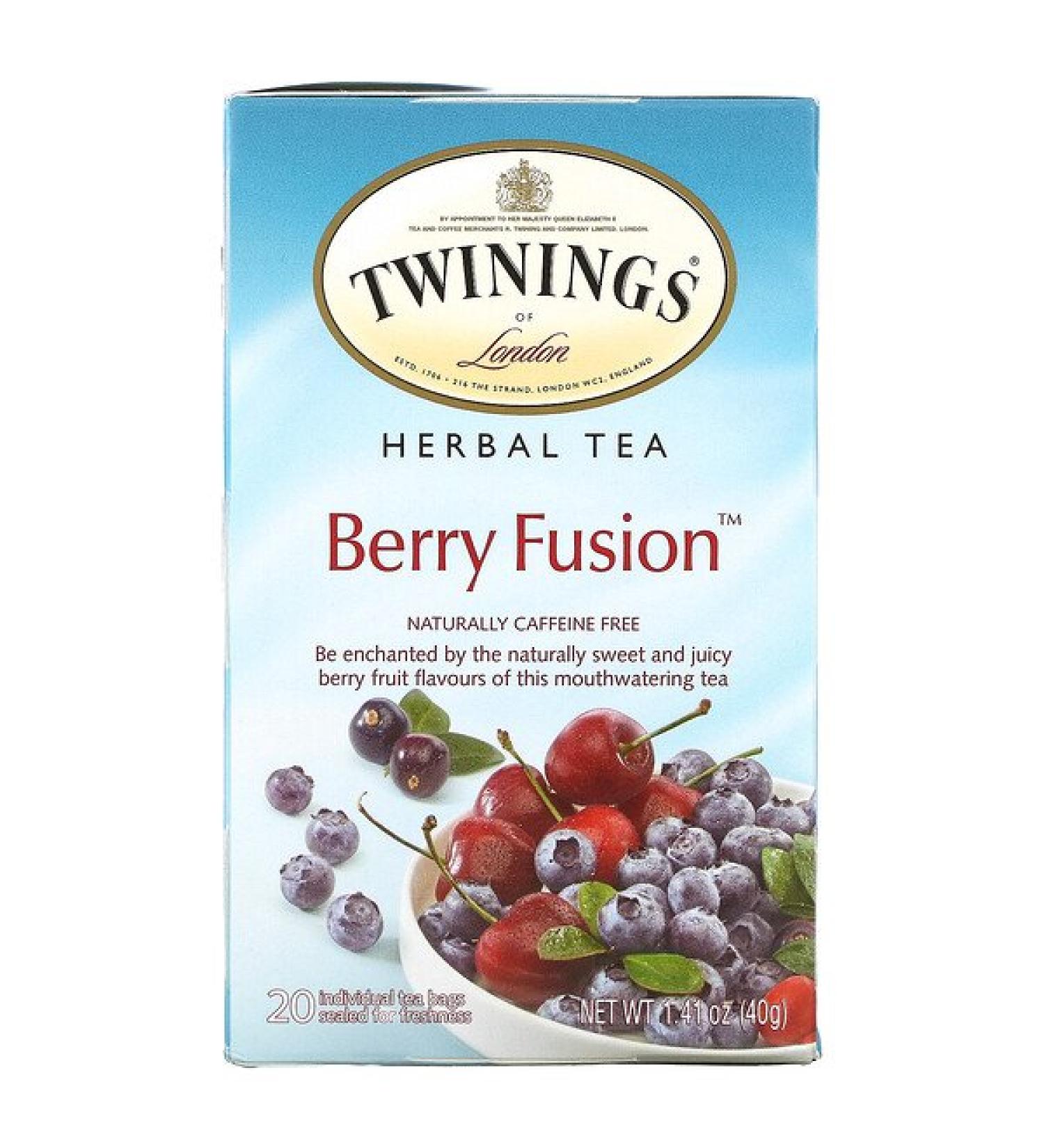 Buy Twinings Herbal Tea Berry Fusion - Caffeine Free 20 Tea Bags (1.41 oz) | Refreshing Blend - Buy Online on SooperMarket.com
