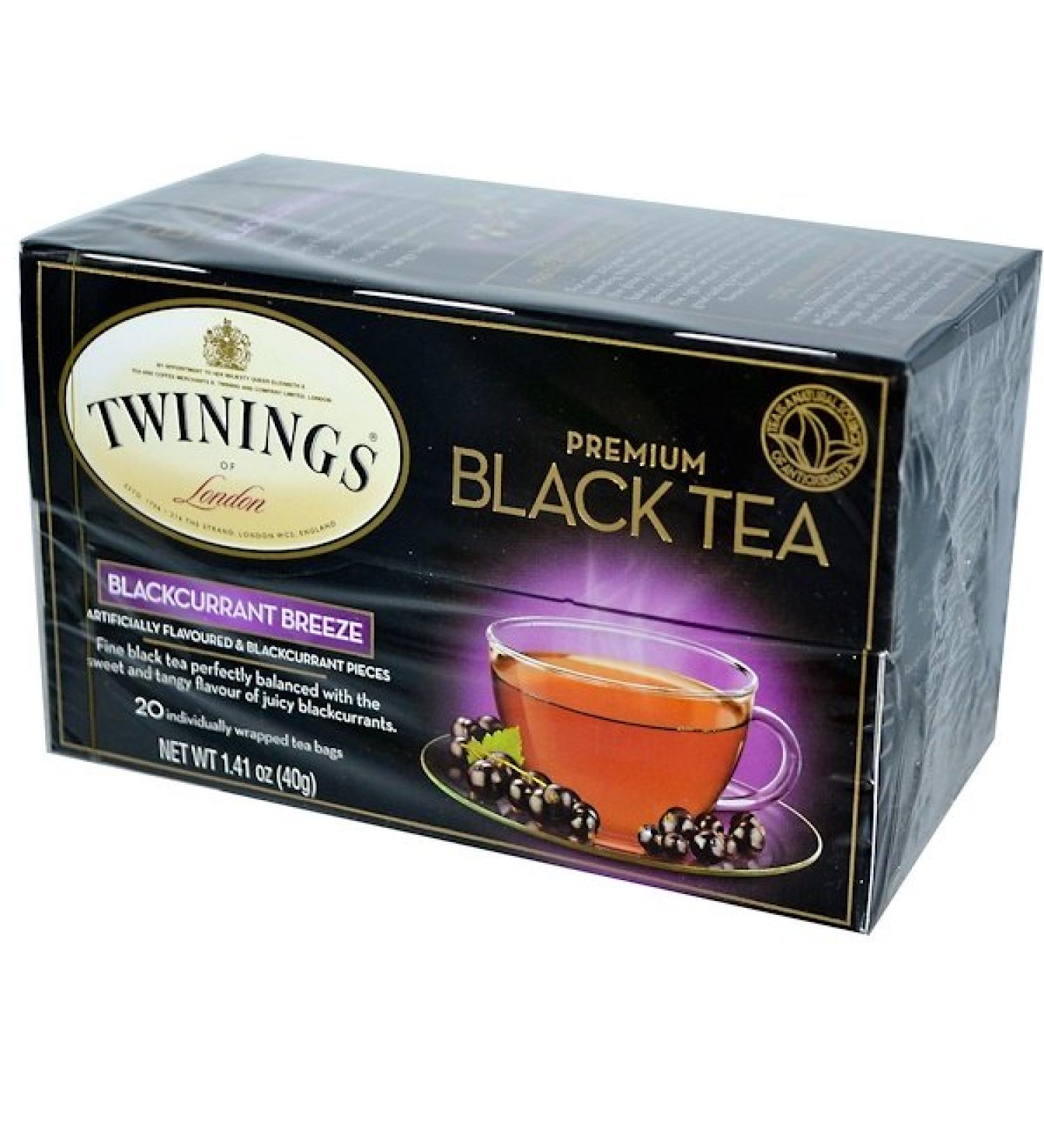 Twinings Premium Black Tea Blackcurrant Breeze 20 Tea Bags 1.41 oz (40 g)