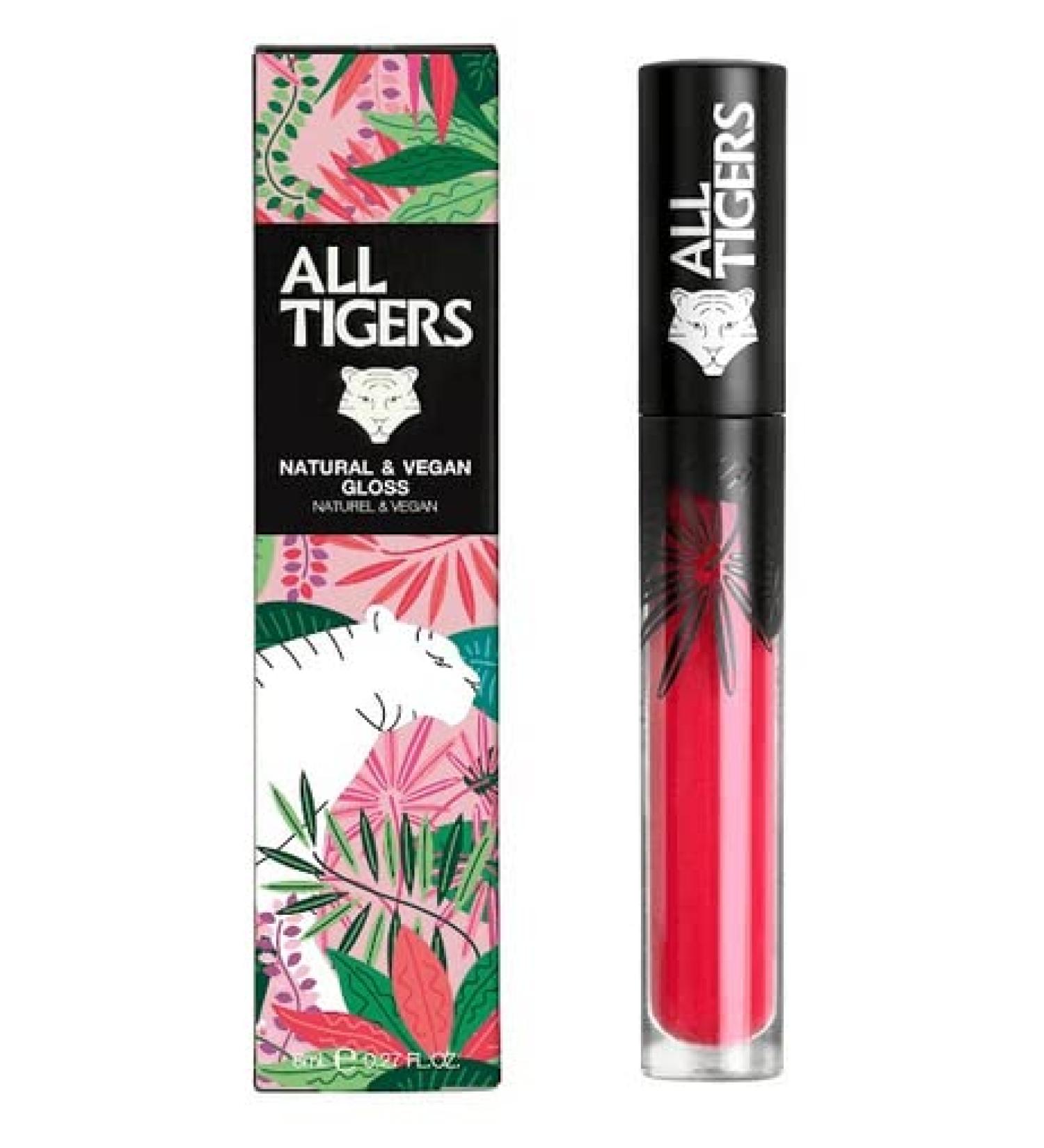 All Tigers Lipgloss Natural & Vegan 801 Red Raspberry Gloss Live With Passion 8 ml
