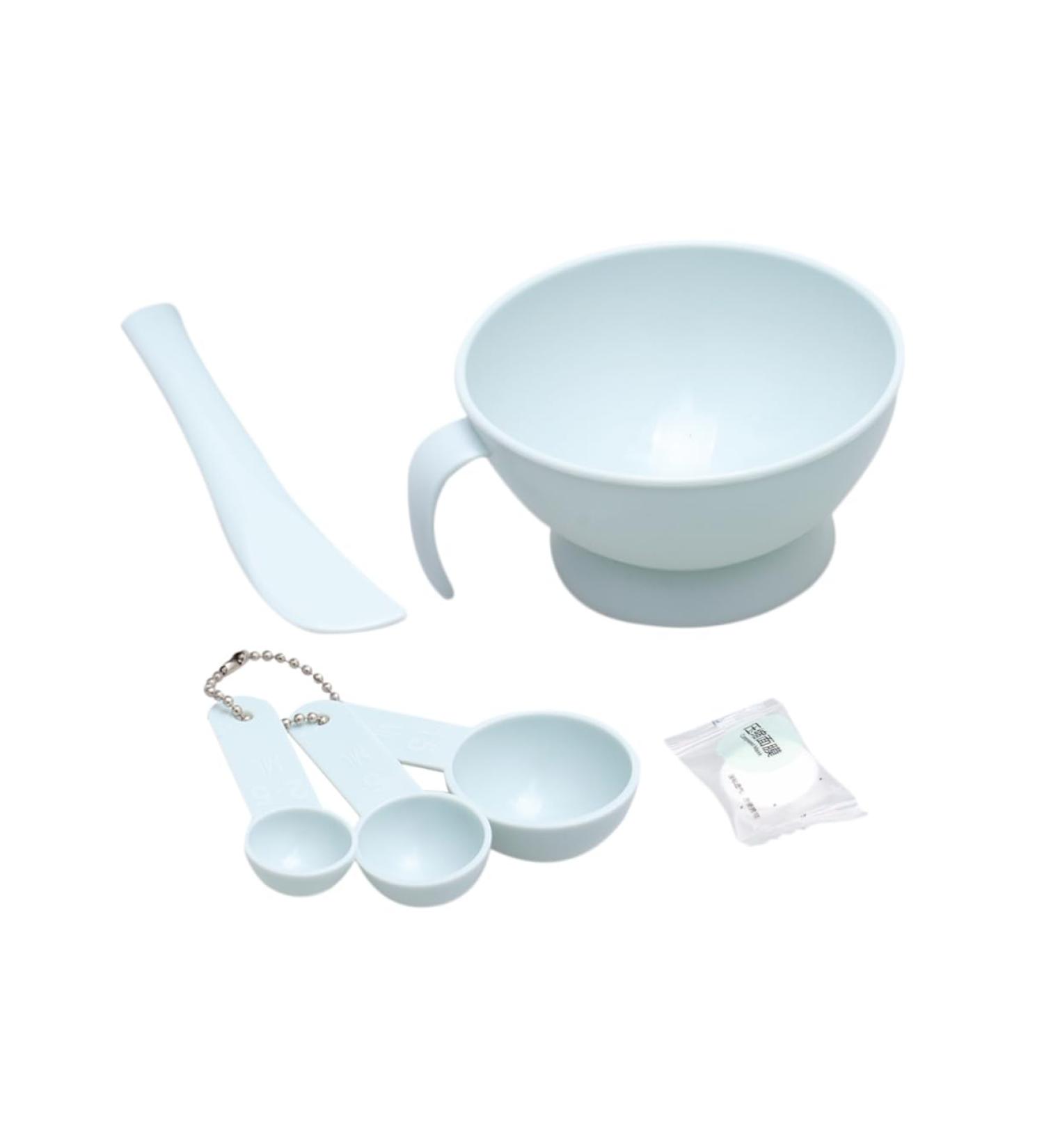 minkissy 1 Set Spatula Bowl Facial Stick Facial Spoon Measuring Spoons DIY Cosmetic Tool Kit DIY Facemask Kit Cosmetology Kit Facial Bowl Mix Brush 12X12cm Blue - Buy Online on SooperMarket.com