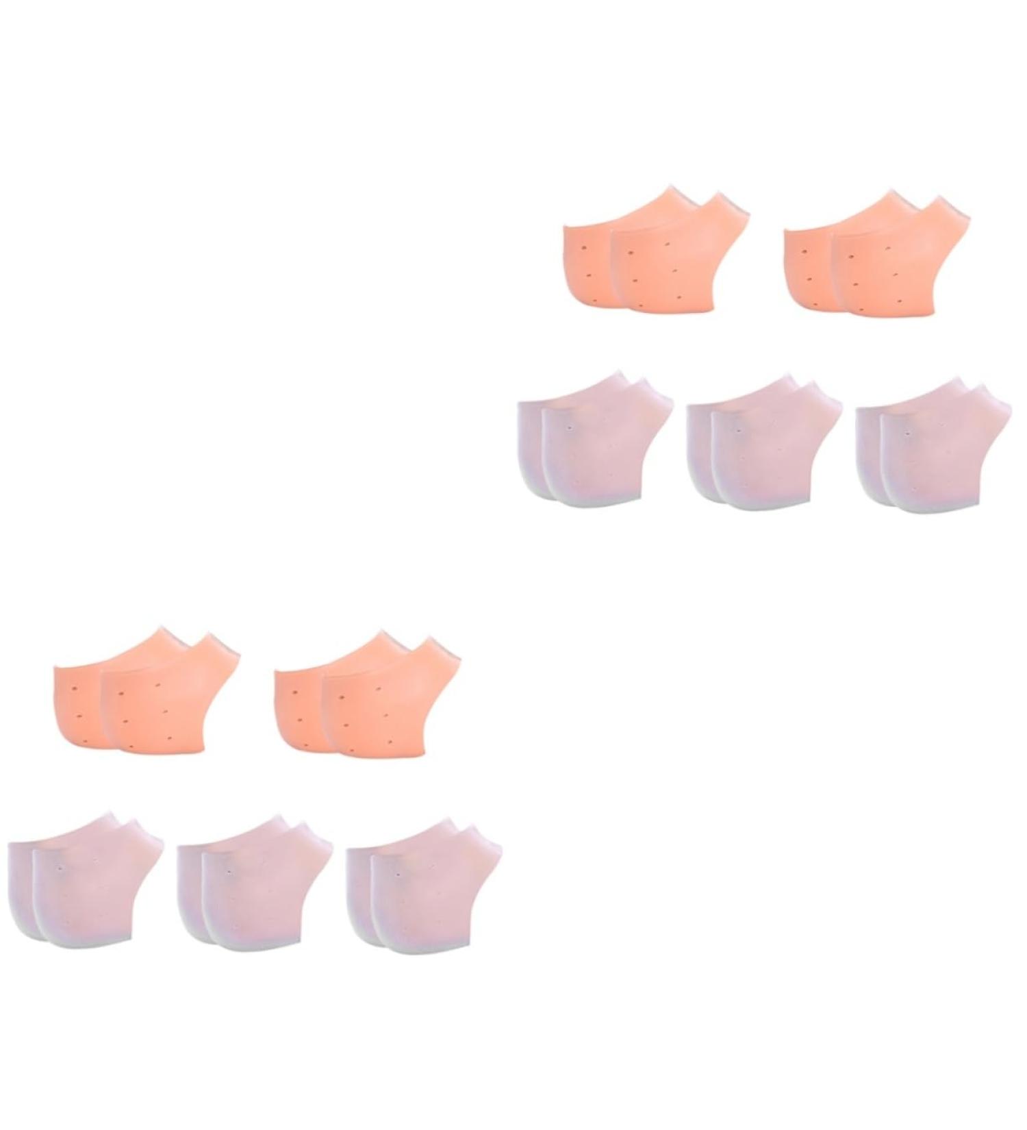 FOMIYES 10 Pairs Silicone Foot Heel Socks Cushion Sleeves Protective Sleeve Silicone Heel Grips Walking Accessories Reusable Moisturizing Feet Moisturizing Socks Foot Spa Socks Boots Crack - Buy Online on SooperMarket.com