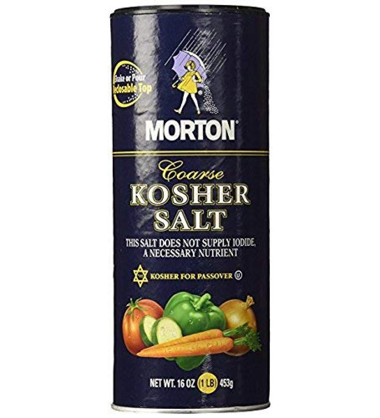 Morton Coarse Kosher Salt 16 oz. (Pack of 2)