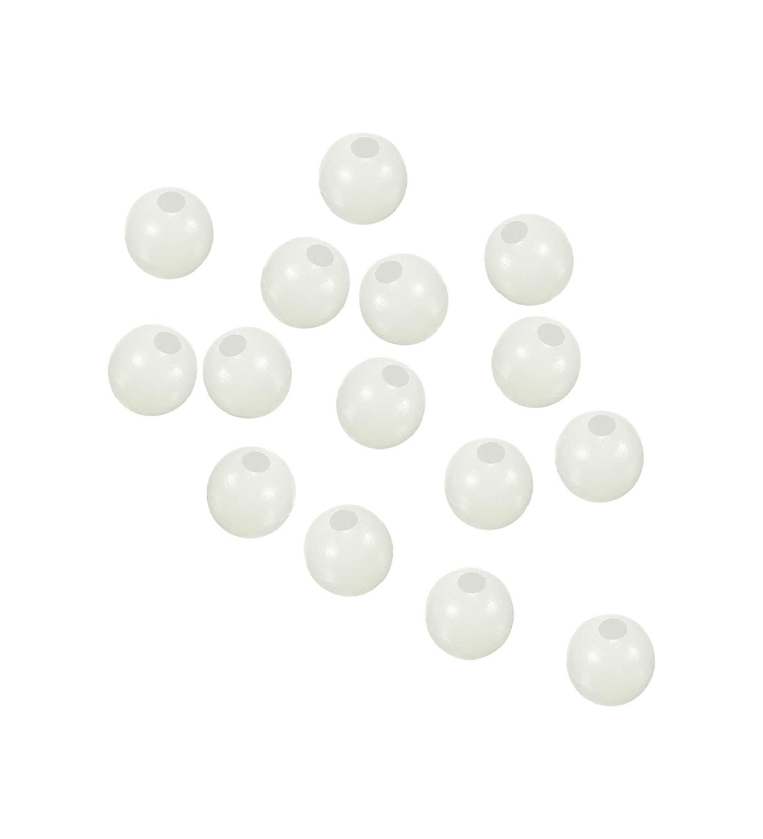 PATIKIL 200pcs 5mm Plastic Glowing Fishing Beads - Round White Fishing Lures for Enhanced Fishing Experience - Buy Online on SooperMarket.com