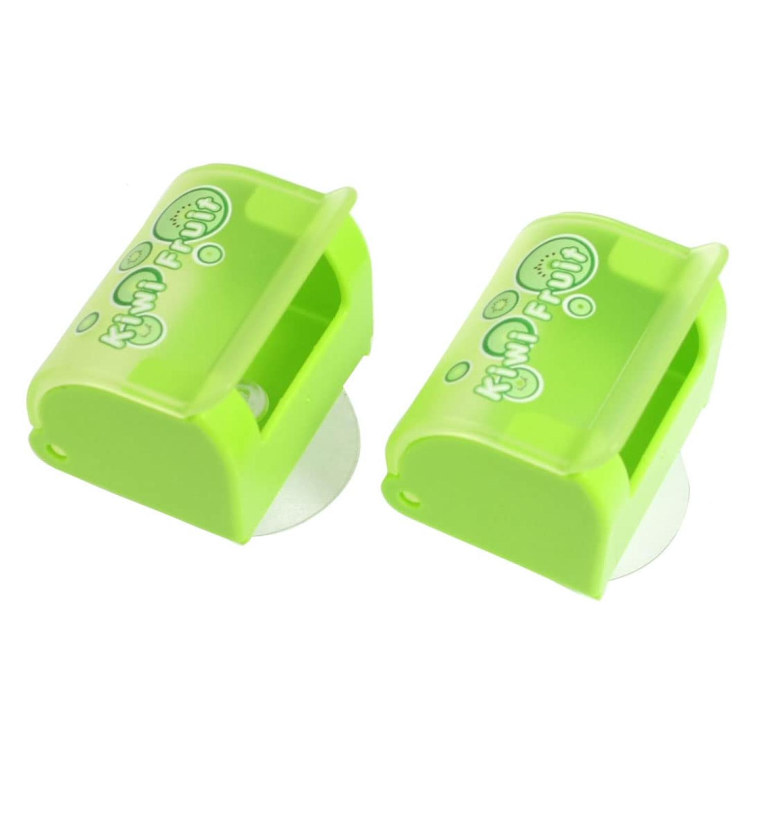 Ruilogod 2pcs Bathroom Green Plastic Suction Cup Razor Shaver Holder Hook