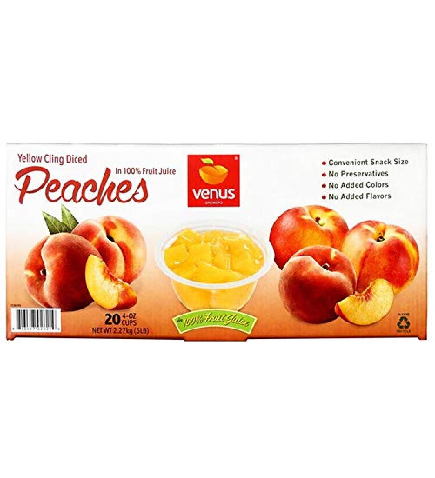 Venus Growers Diced Peach Cups (20 X 4 Oz)Total Net Wt (80 Oz),