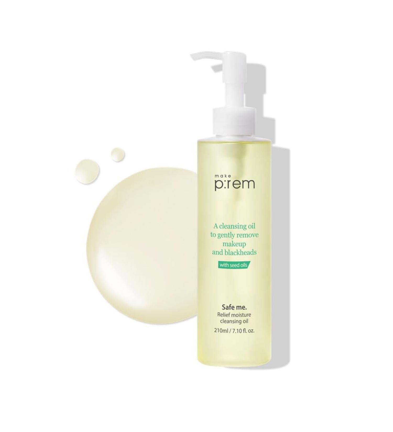 MAKE P:REM Safe Me Cleansing Oil - Deep Pore Makeup Remover for Oily Skin | Gentle Blackhead Remover | Korean Skincare - 210ml - Buy Online on SooperMarket.com