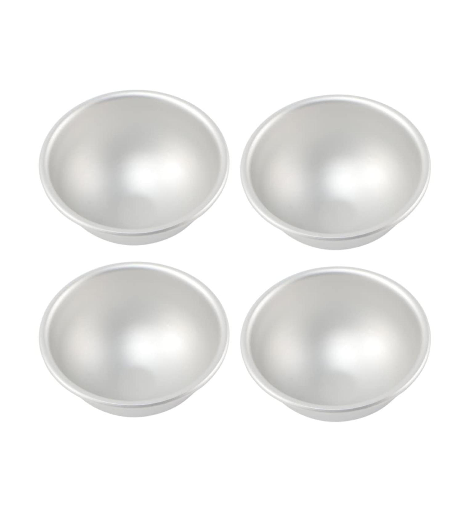 COHEALI Circle Stencil 4PCS soap molds food molds cake mold Aluminum Molds Bath Moulds cake pan puck 3d baking mold Silver medium - Buy Online on SooperMarket.com
