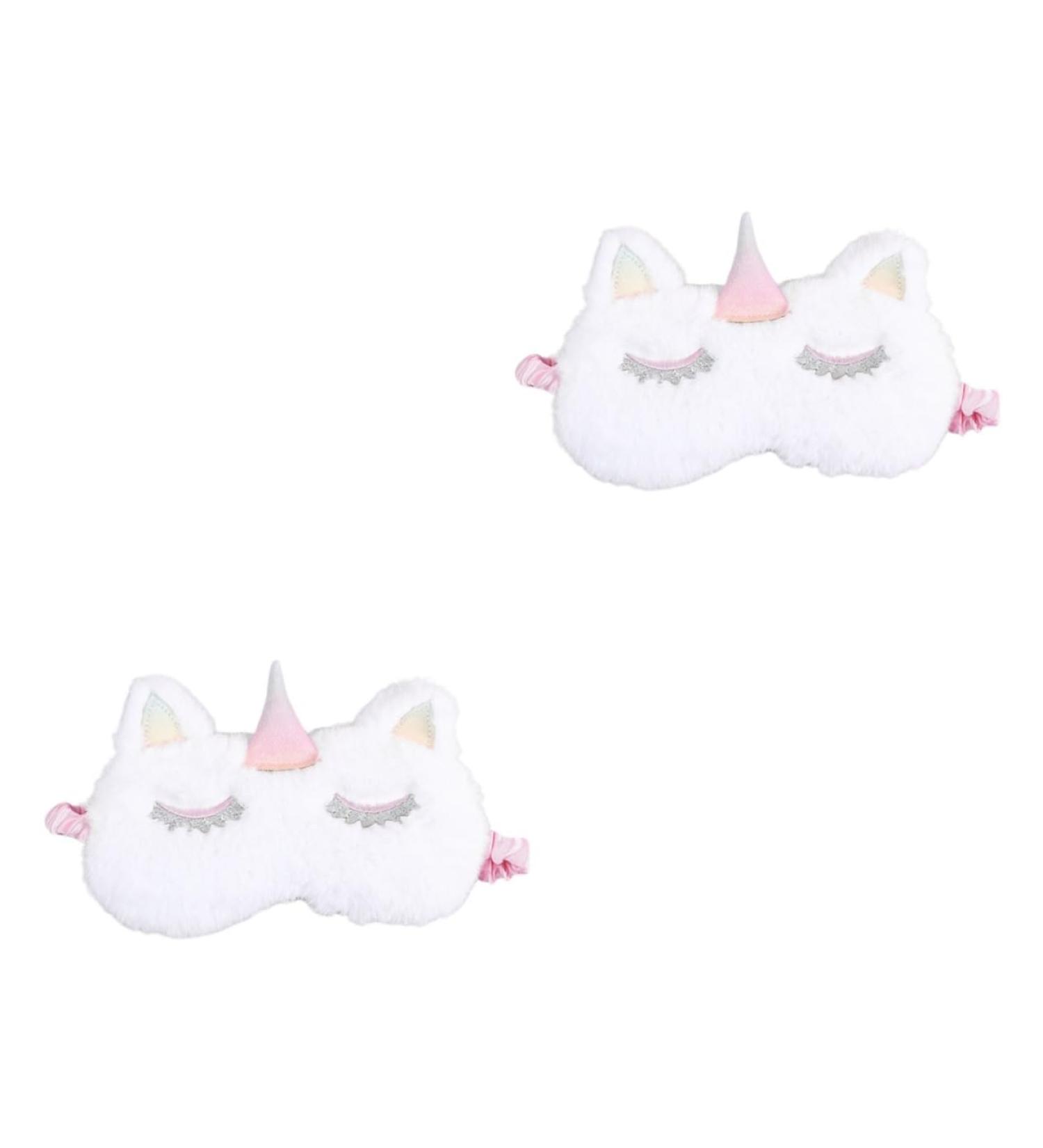 Buy Gatuida 2pcs Cute Sleeping Eye Mask - Cartoon Eye Cover for Women & Kids | Embroidered White Sleep Mask | Ideal for Travel & Relaxation - Buy Online on SooperMarket.com