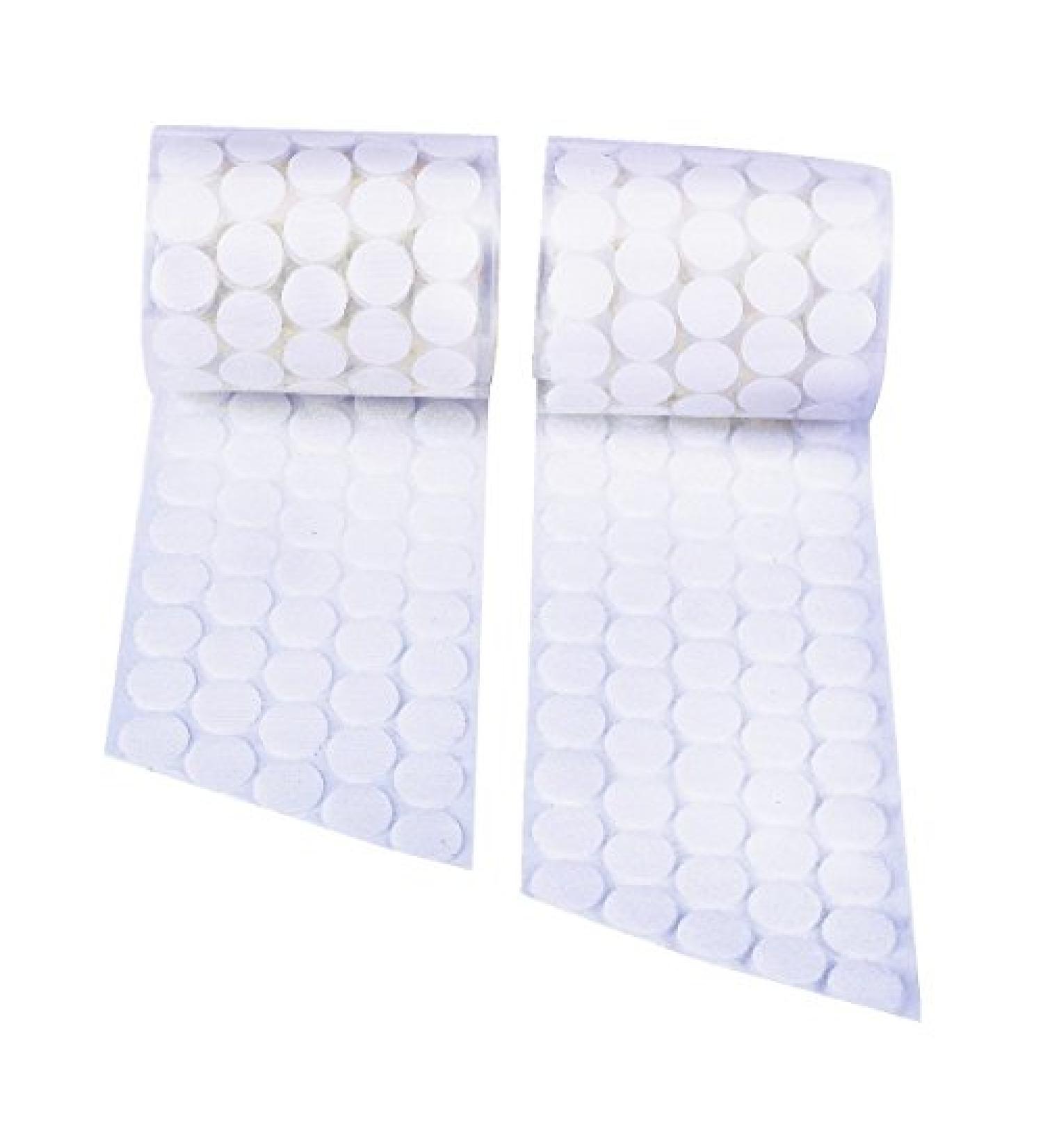 Self Adhesive Dots 1100pcs(550 Pairs) 0.59 Diameter Strong Sticky Back Hook Nylon Coins  15mm Loop Strips with Waterproof Glue Tapes  Perfect for School Classroom Office  Home(White) White 1100pcs