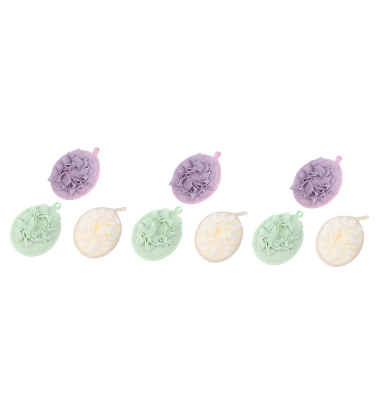 NOLITOY 9 Pcs Back Loofah Shower Sponge Set | Exfoliating Bath Accessories & Soft Mesh Pouf Scrubber for Ultimate Clean & Relaxation - Buy Online on SooperMarket.com