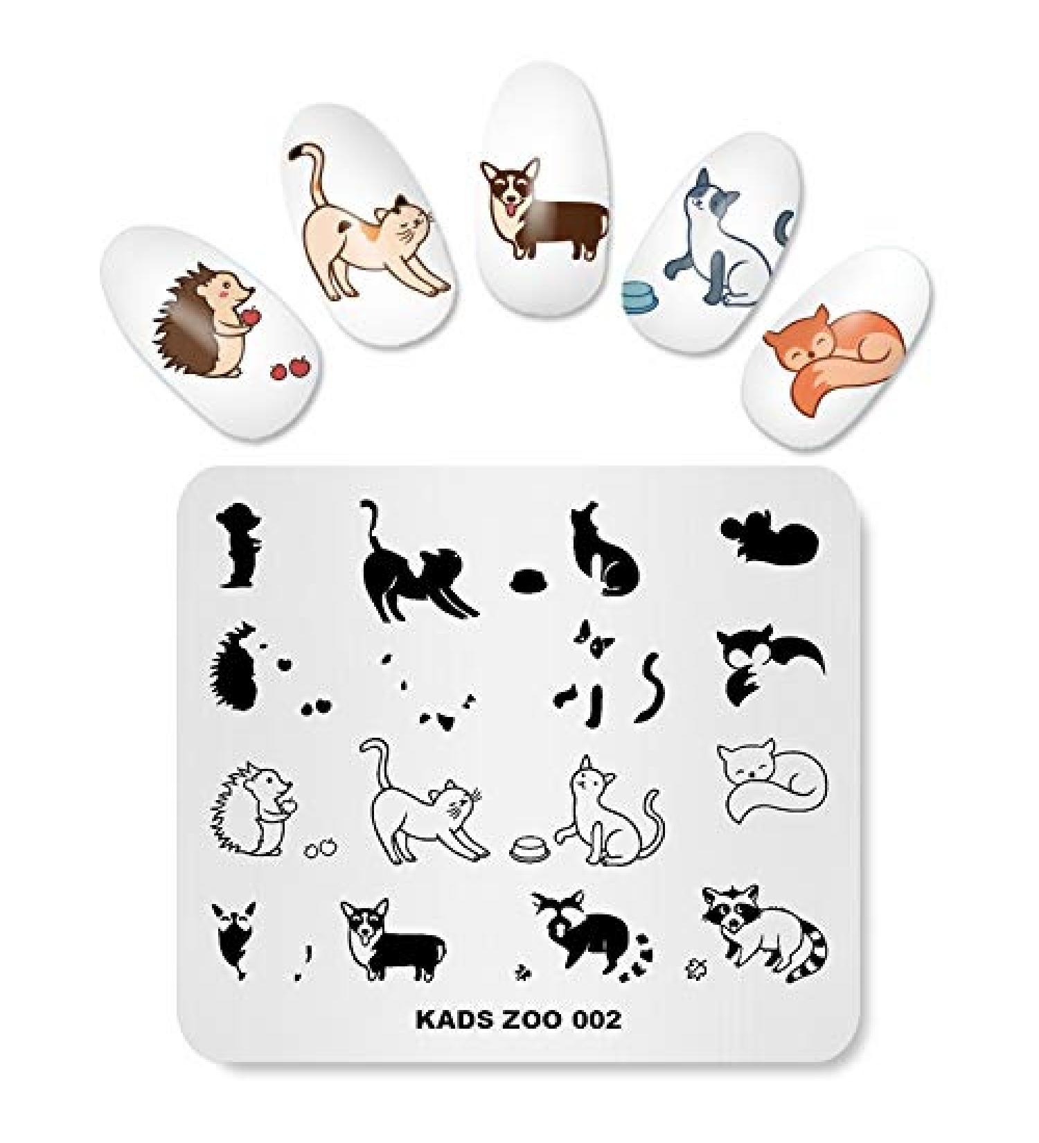 KADS Stamping Plates Animal Cute Manicure Template - Nail Art Image Stamp Tool - Buy Online on SooperMarket.com