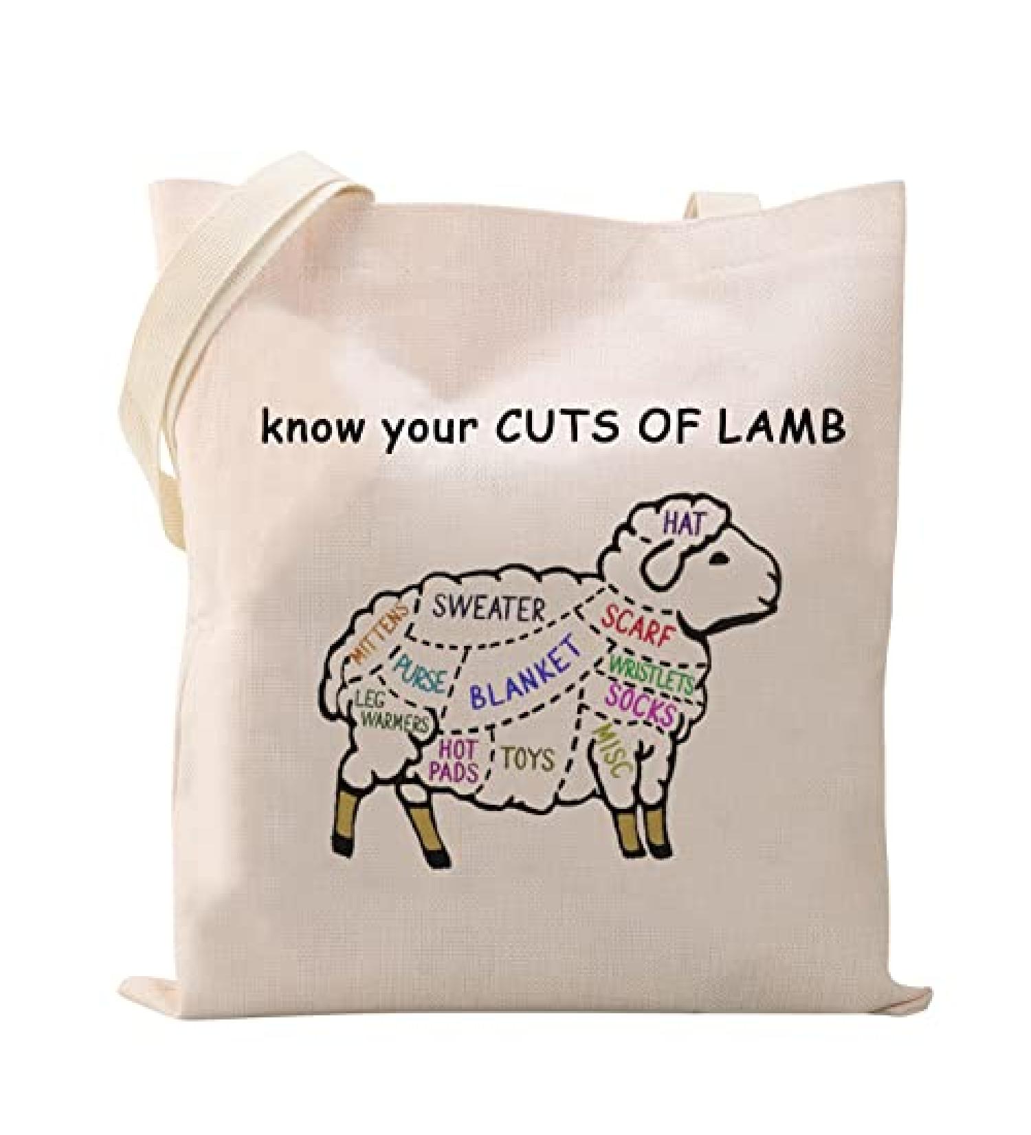 XYANFA Cuts of Lamb Knitting Tote Bag - Perfect Gift for Knitters and Sheep Lovers - Buy Online on SooperMarket.com