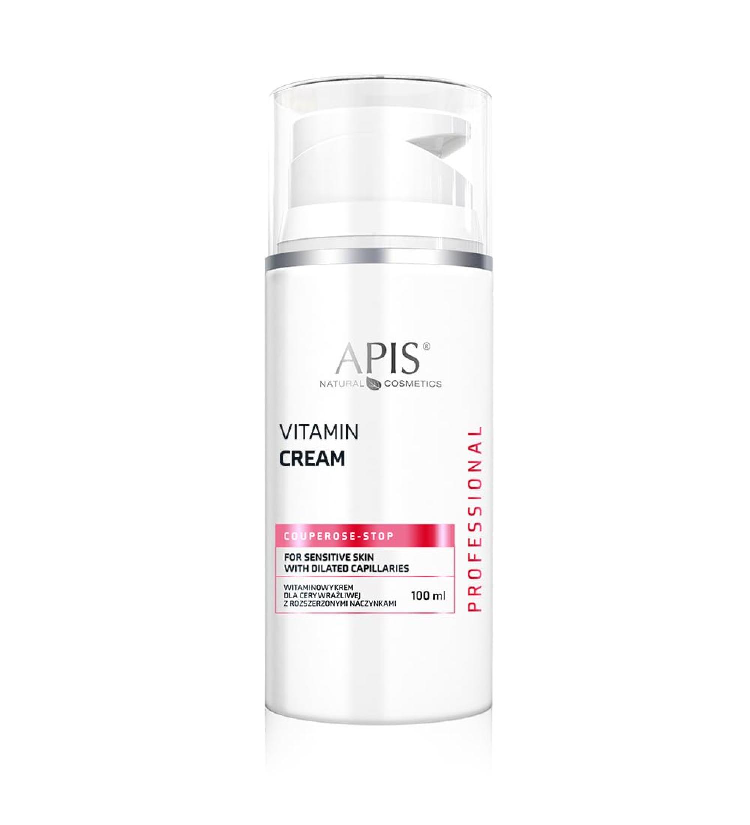APIS Couperose Stop Vitamin Cream for Sensitive Skin with Couperose Problems with Vitamin C Ginko Ceramides and Hyaluronic Acid Relief of Sensitive Couperose Skin 100 ml - Buy Online on SooperMarket.com