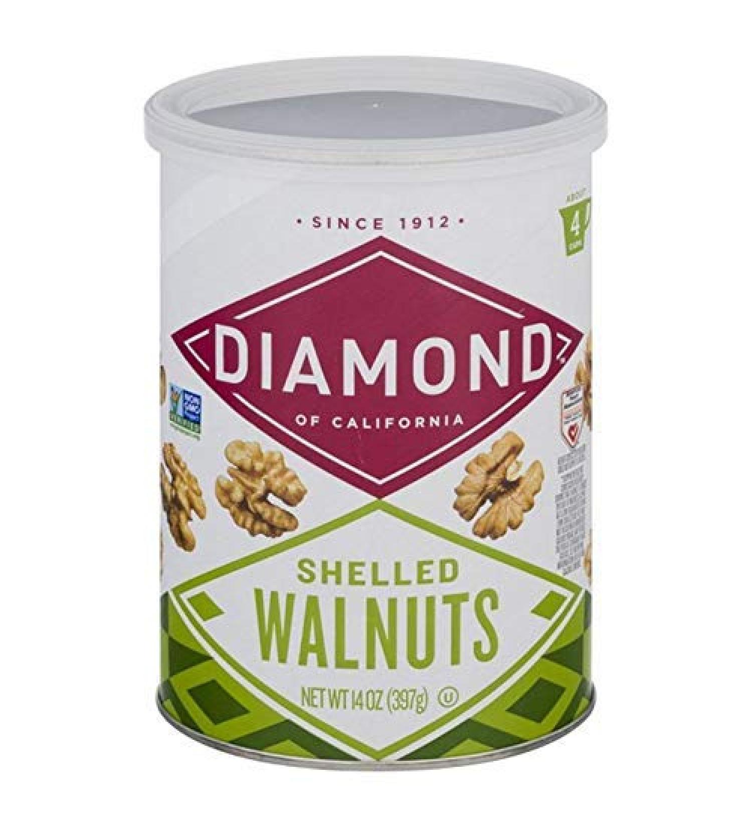 Diamond of California Shelled Walnuts 14 oz (397 g) - Premium Quality Nut Snack - Buy Online on SooperMarket.com