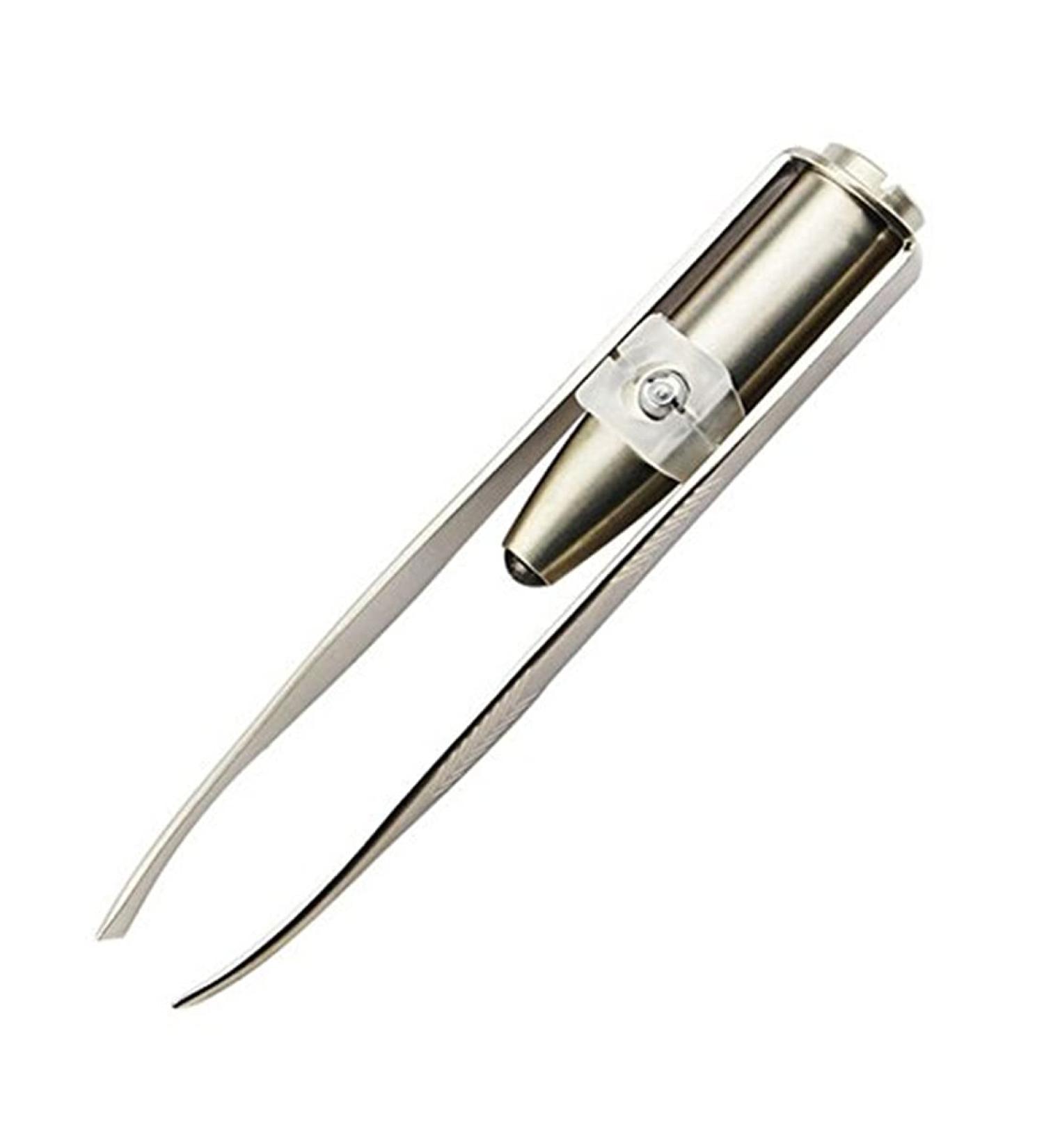 Shortcut composing LED light eyelash eyebrow hair removal stainless steel tweezers - Buy Online on SooperMarket.com