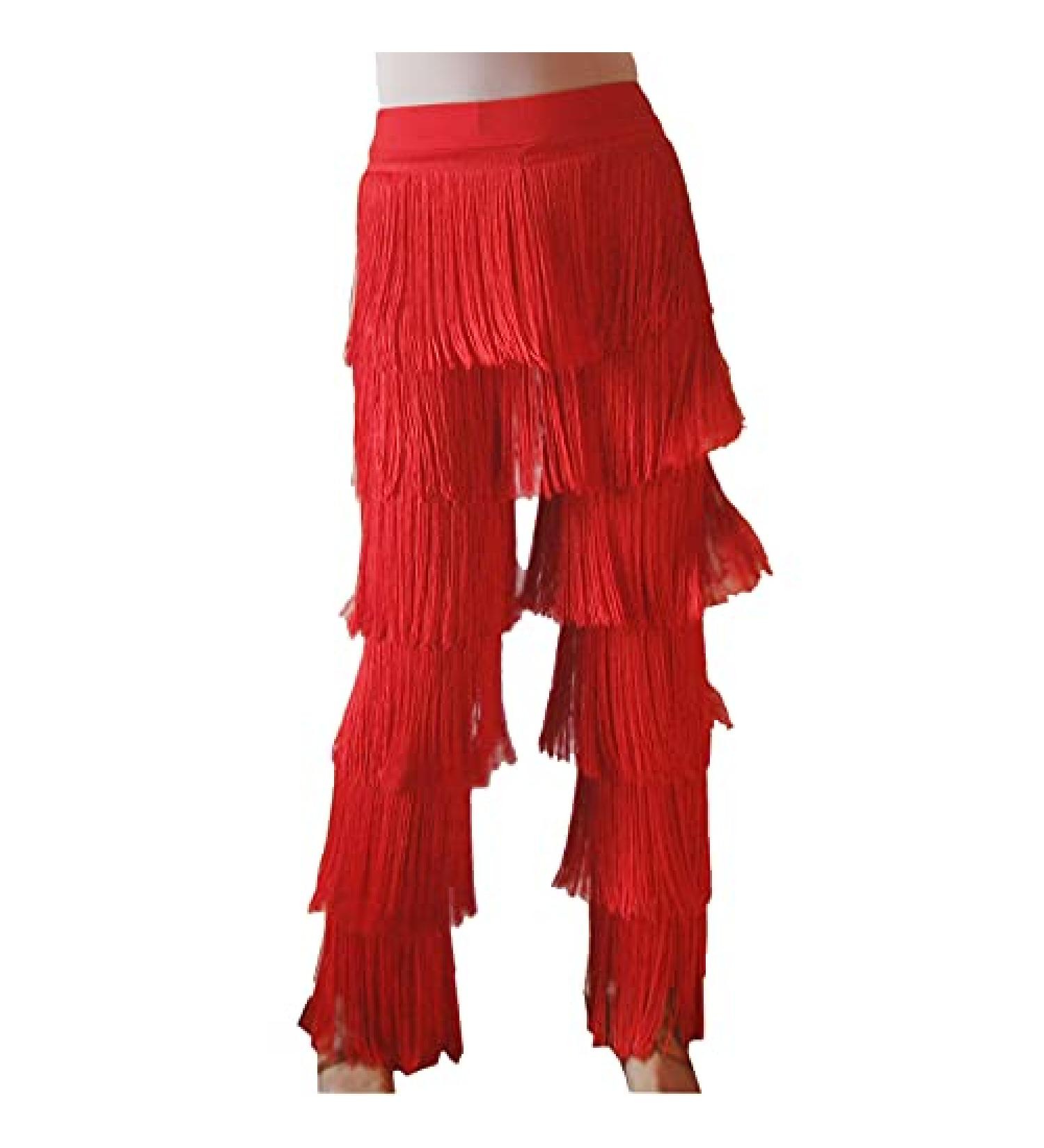 Whitewed Long Fringe Tassel Latin Salsa Ballroom Dance Pants Trousers Clothes 12-14 Red - Buy Online on SooperMarket.com