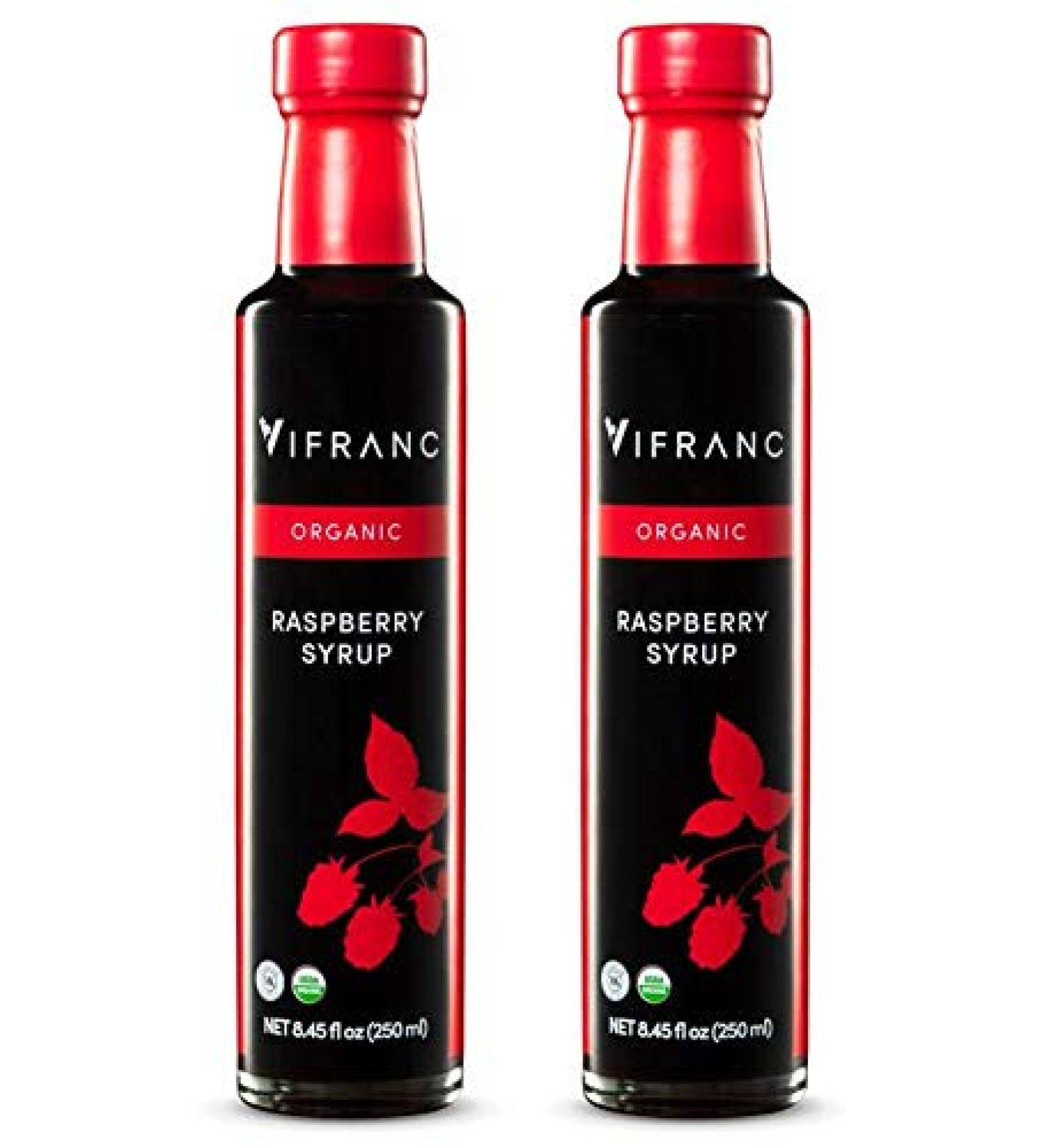 Vifranc Organic Raspberry Fruit Syrup 250 ML - Pack of 2 - Buy Online on SooperMarket.com