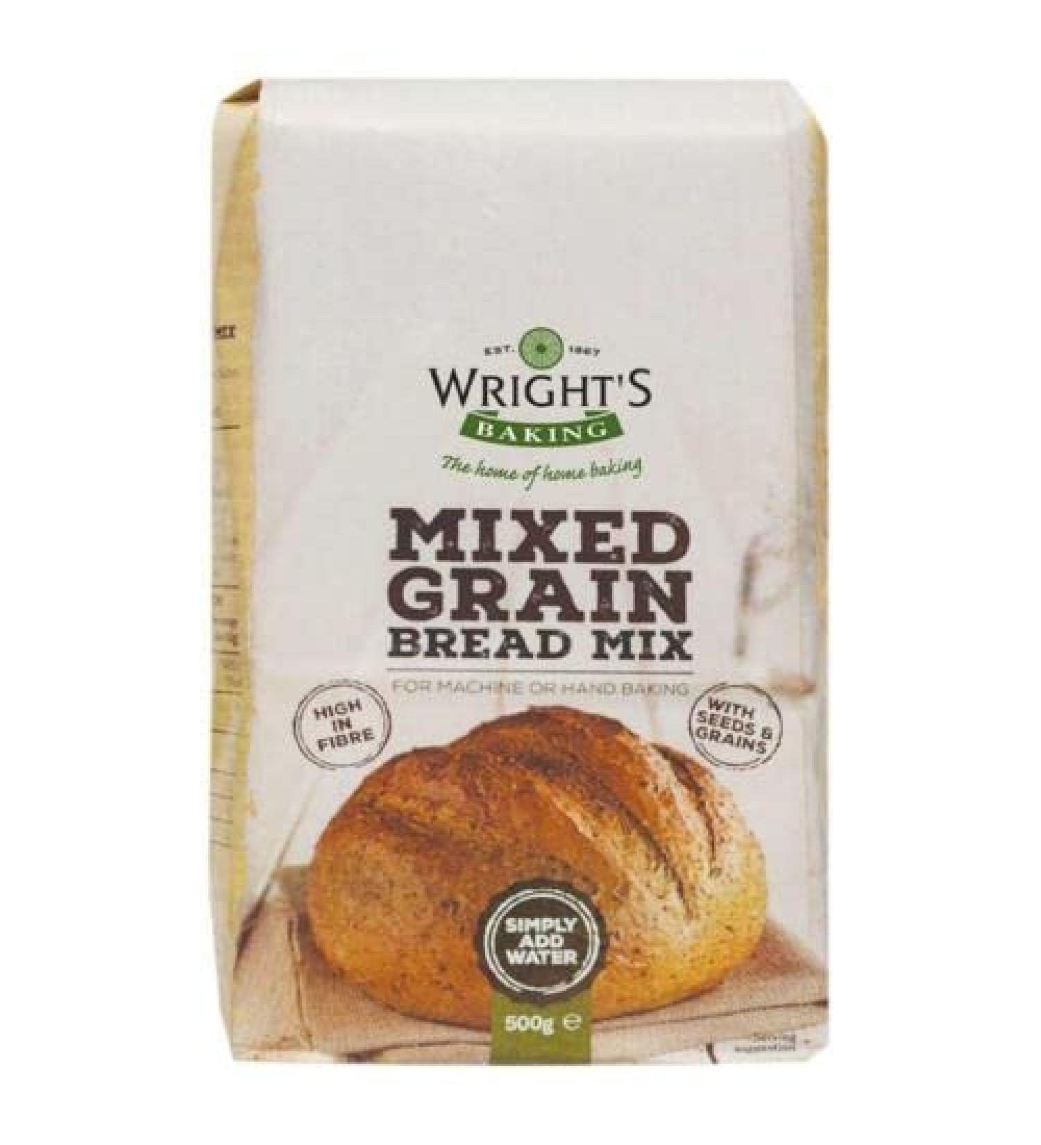 Wright's | Mixed Grain Bread Mix 10X500g | For Machine or Hand Baking | High in Fibre | With Seeds and Grains | Suitable for Vegetarians - Buy Online on SooperMarket.com