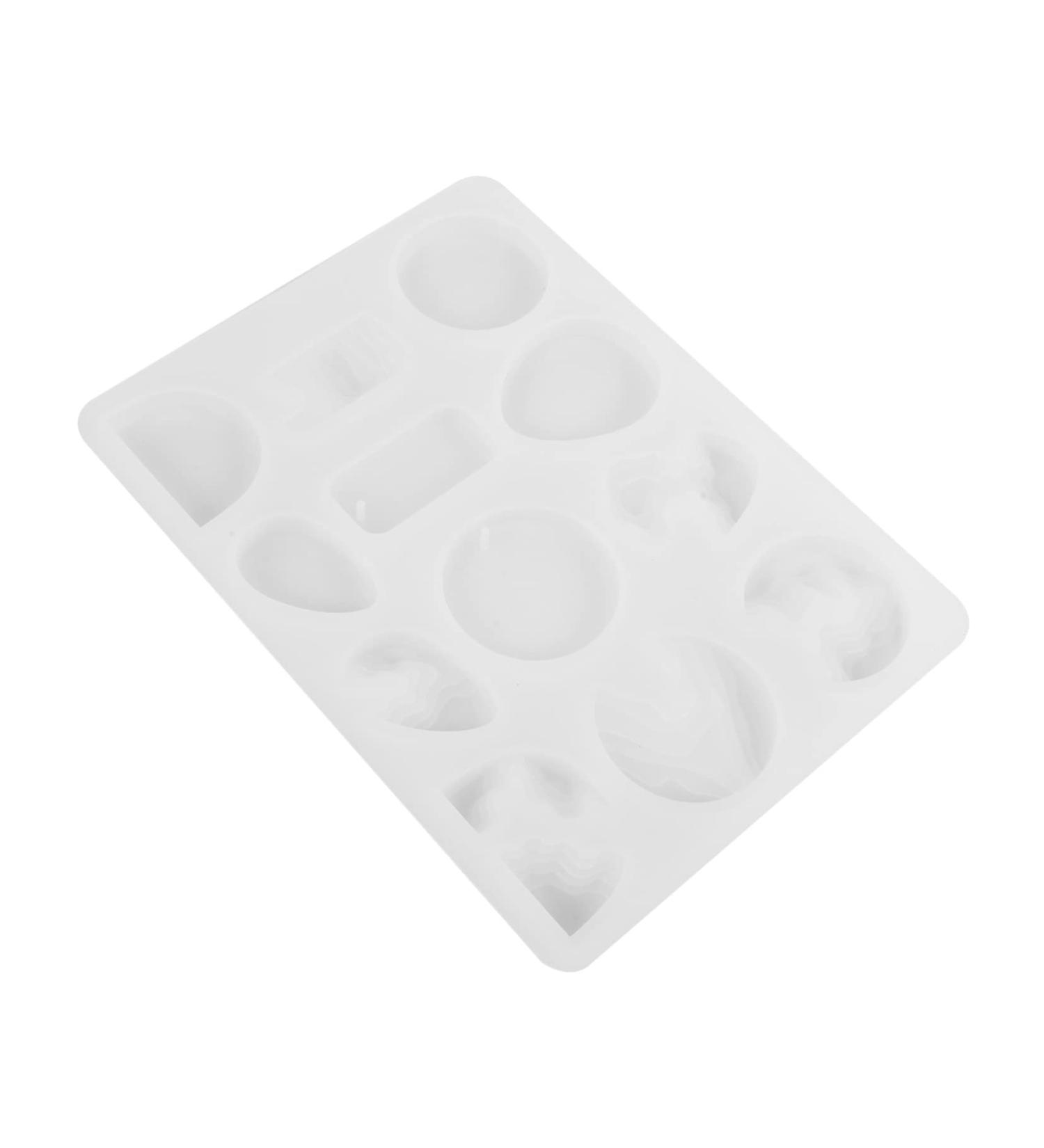 LALAFINA Epoxy Resin Mold Epoxy Mold Resin Keychain Molds Circle Earrings Pendant Making Manual Jewelry Mold Key Chain Charm White 17.2X12.9cm - Buy Online on SooperMarket.com