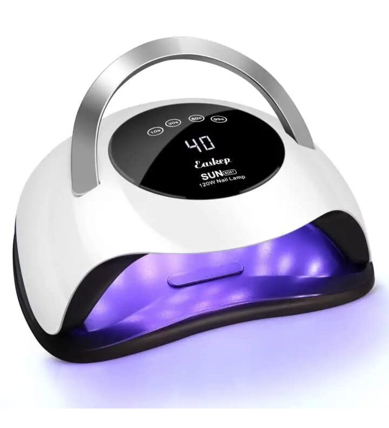 Easkep 120W UV Nail Lamp - Fast Gel Nail Dryer with Sensor & LCD Display 4 Timers | Perfect Nalgellampe for Salon Quality Manicure - Buy Online on SooperMarket.com