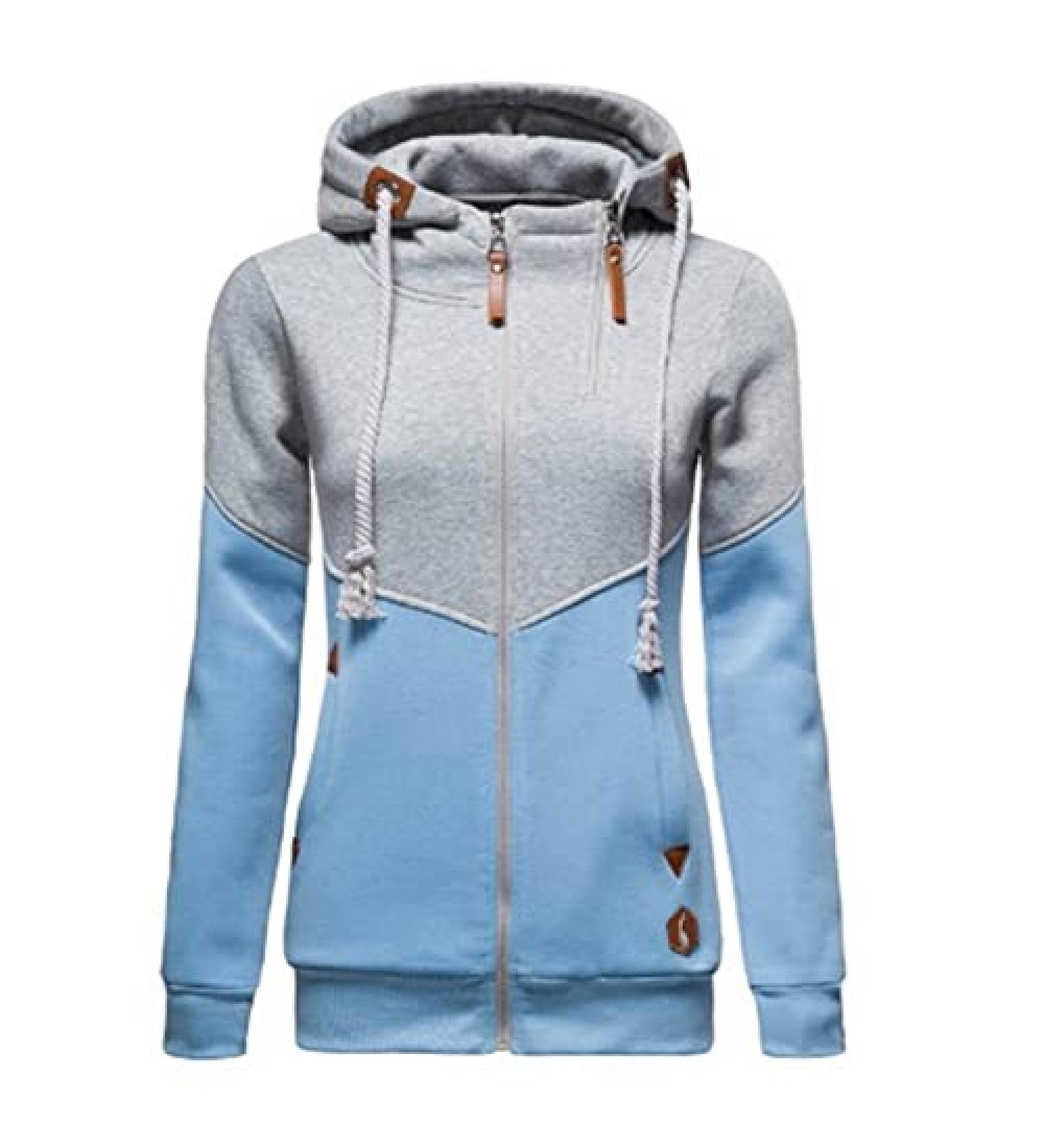 MLAGJSS Zip Hoodie | Colorblock | Slim Fit Casual Sweatshirt | Women's Sweater - Size A Medium - Buy Online on SooperMarket.com