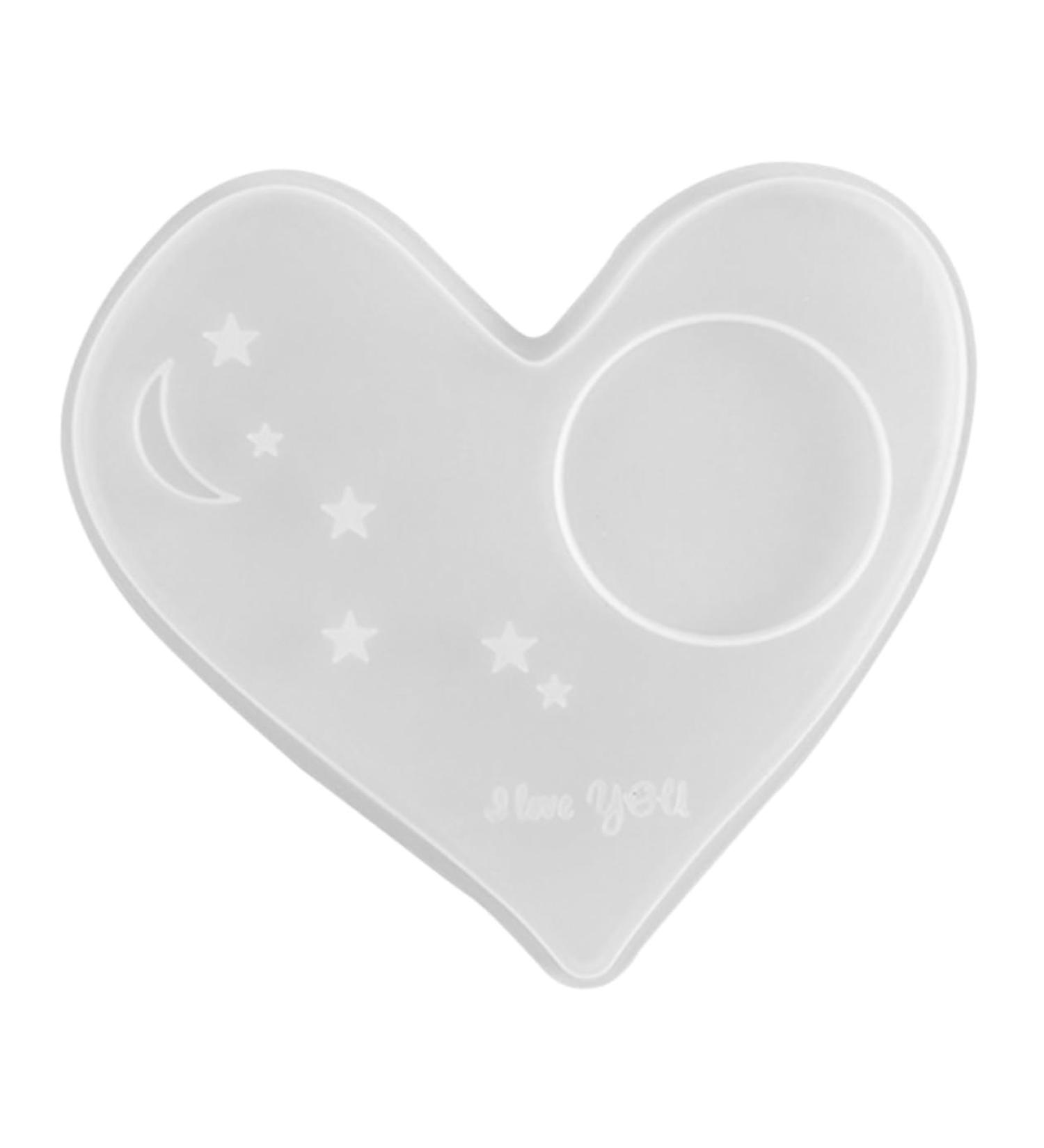 STOBOK 2pcs Coaster Mold Silicone Molds Moon Star Tray Resin Molds Simple Diy Mold Epoxy Resin Heart-shaped Whitex2pcs 13.6X13CMx2pcs - Buy Online on SooperMarket.com