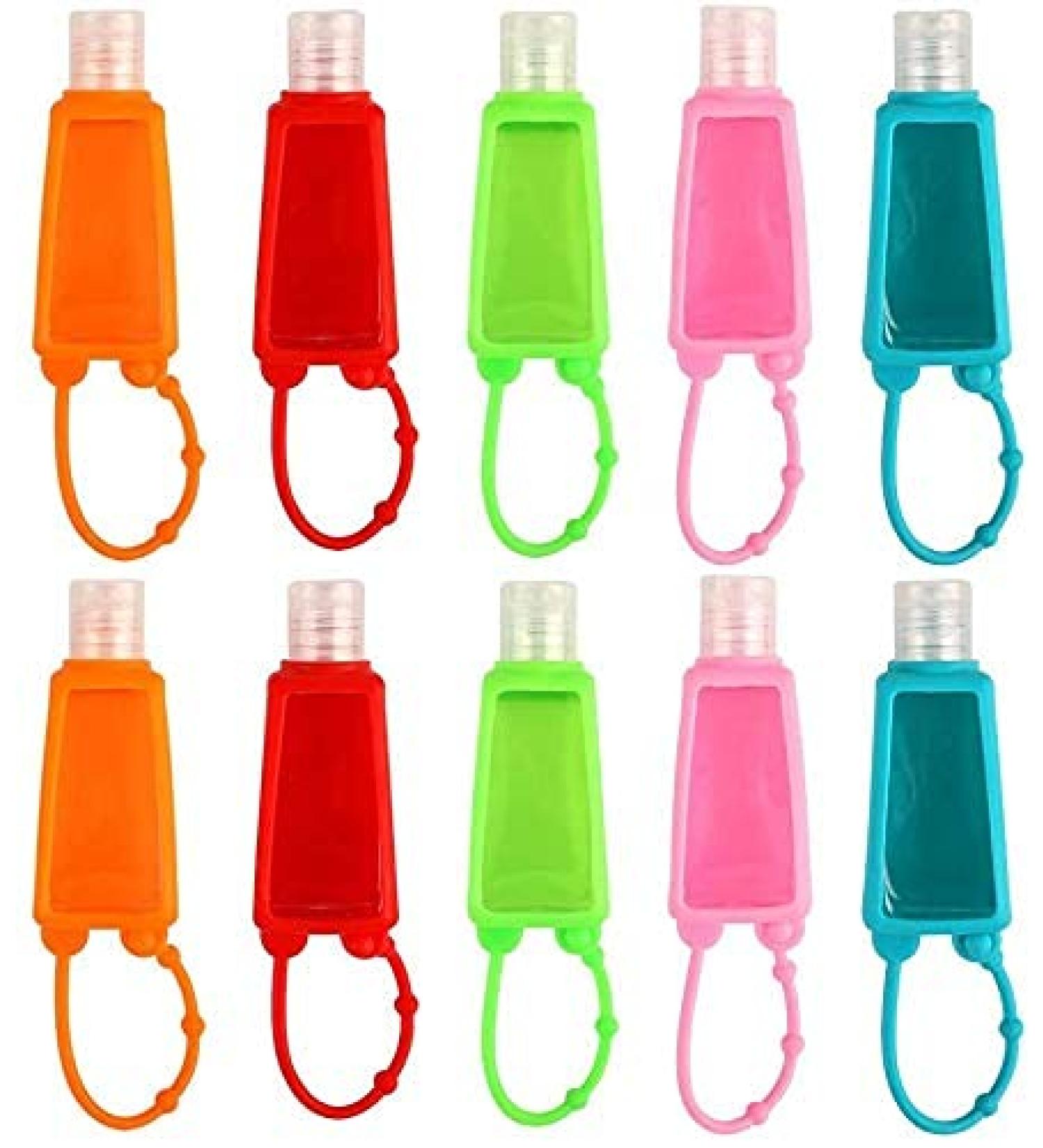 12pcs Refillable Empty Travel Bottles with Clips for Kids Backpack 30ml Mini Holder for Hand Sanitizer