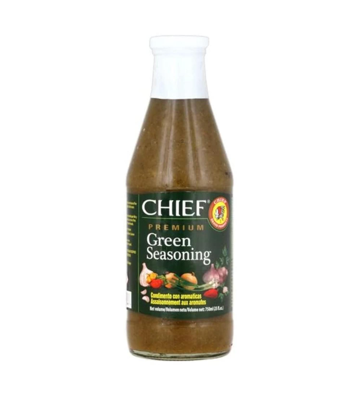Chief Green Seasoning 750 ml - Garlic Chives Celery blended freshly and bottled