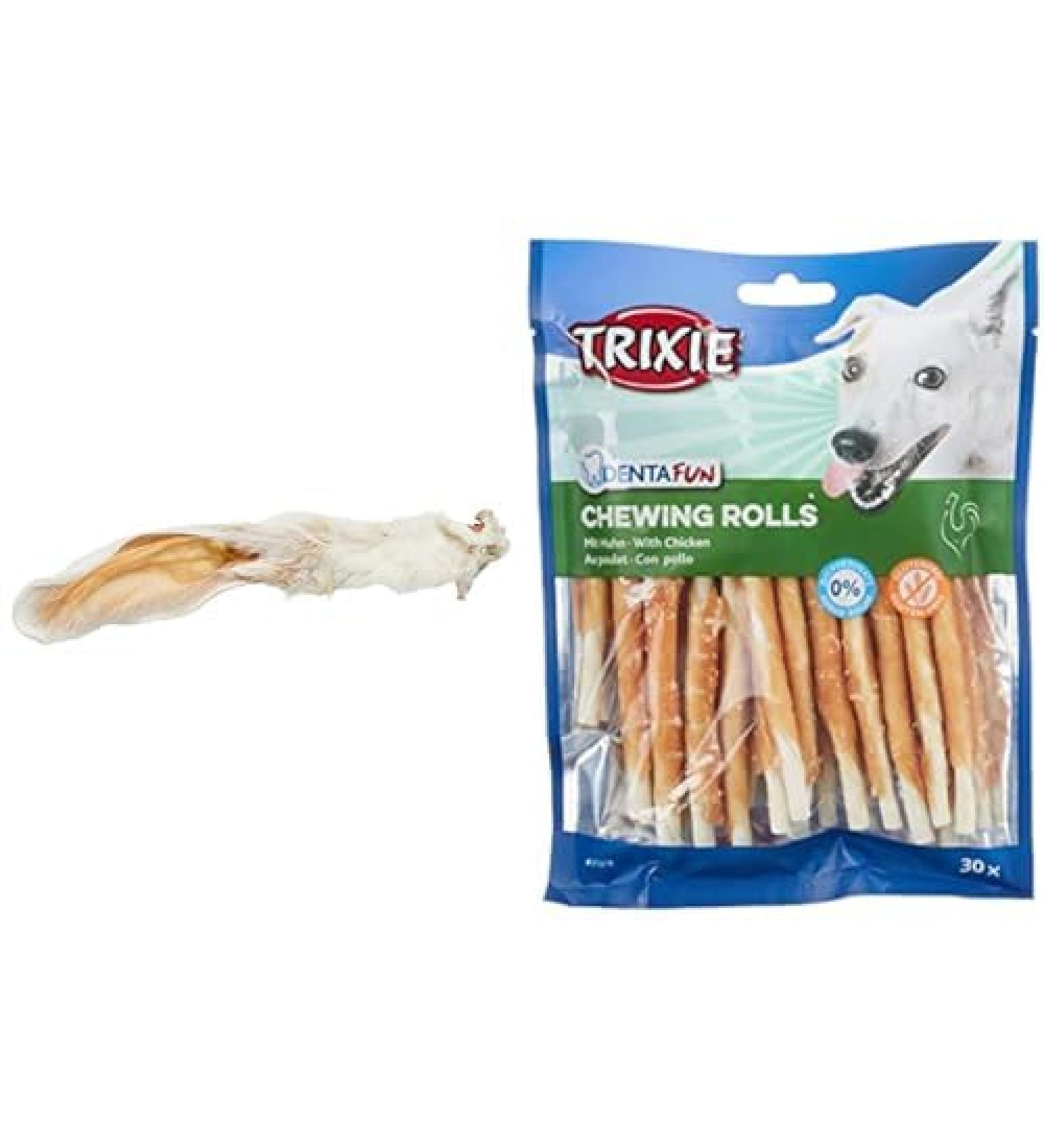 Trixie Rabbit Ears & Gluten-Free Chicken Chewing Rolls - Premium Dog Treats (500g 240g) | International Shipping Available - Buy Online on SooperMarket.com