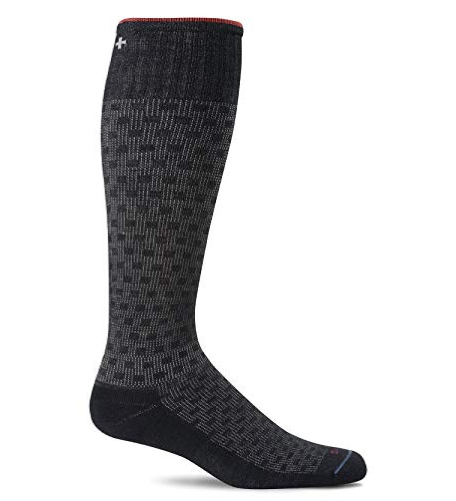 Sockwell Men's Shadow Box Moderate Graduated Compression Sock XX-Large Black