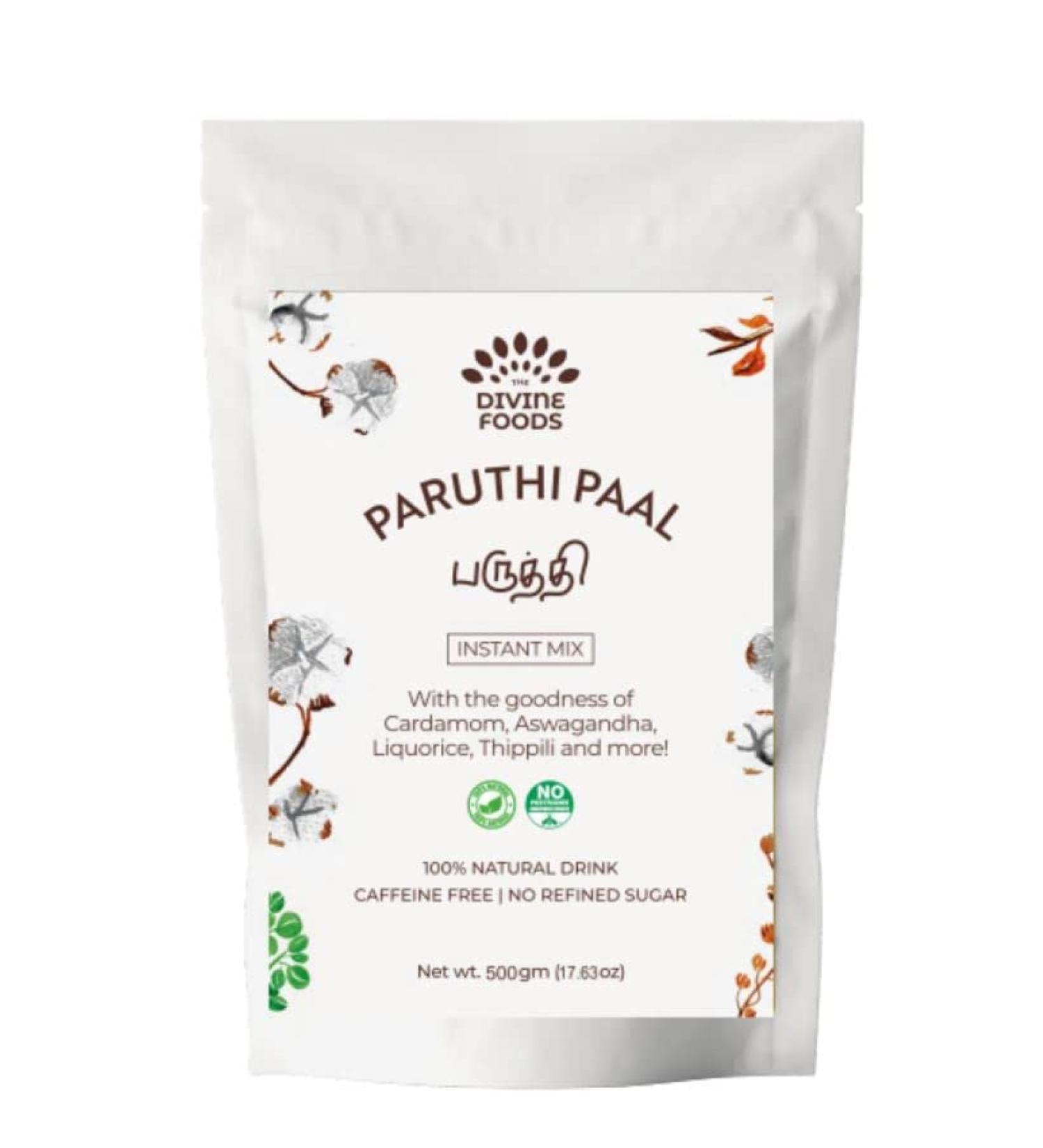 The Divine Foods Paruthi Paal - Cotton Seed Latte Mix 500g - Natural Antioxidant & Cholesterol Detox Drink - Buy Online on SooperMarket.com