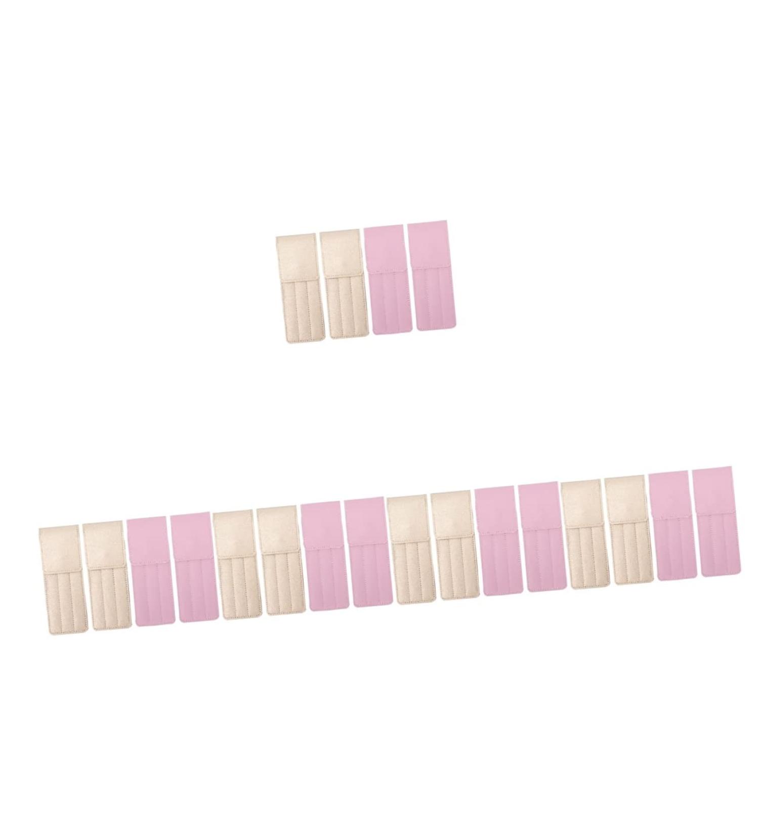 Beavorty 20 STK Eyelash Tweezers Protective Cover & Storage Bags | PU Leather Cosmetic Travel Pockets - Golden & Pink | Perfect for Facial Beauty Tools - Buy Online on SooperMarket.com