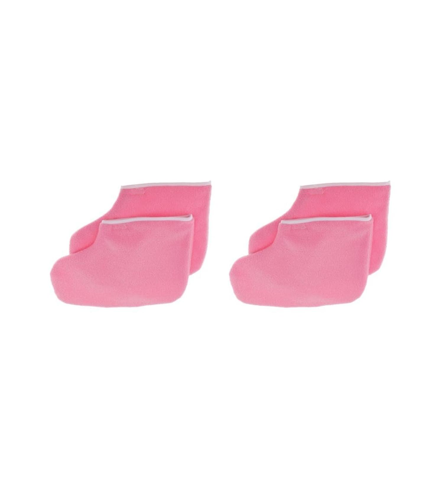 2 Set of Professional Paraffin Wax Therapy Terry Cloth Booties for Feet Spa Pedicure 2 Set of (Pink) - Buy Online on SooperMarket.com