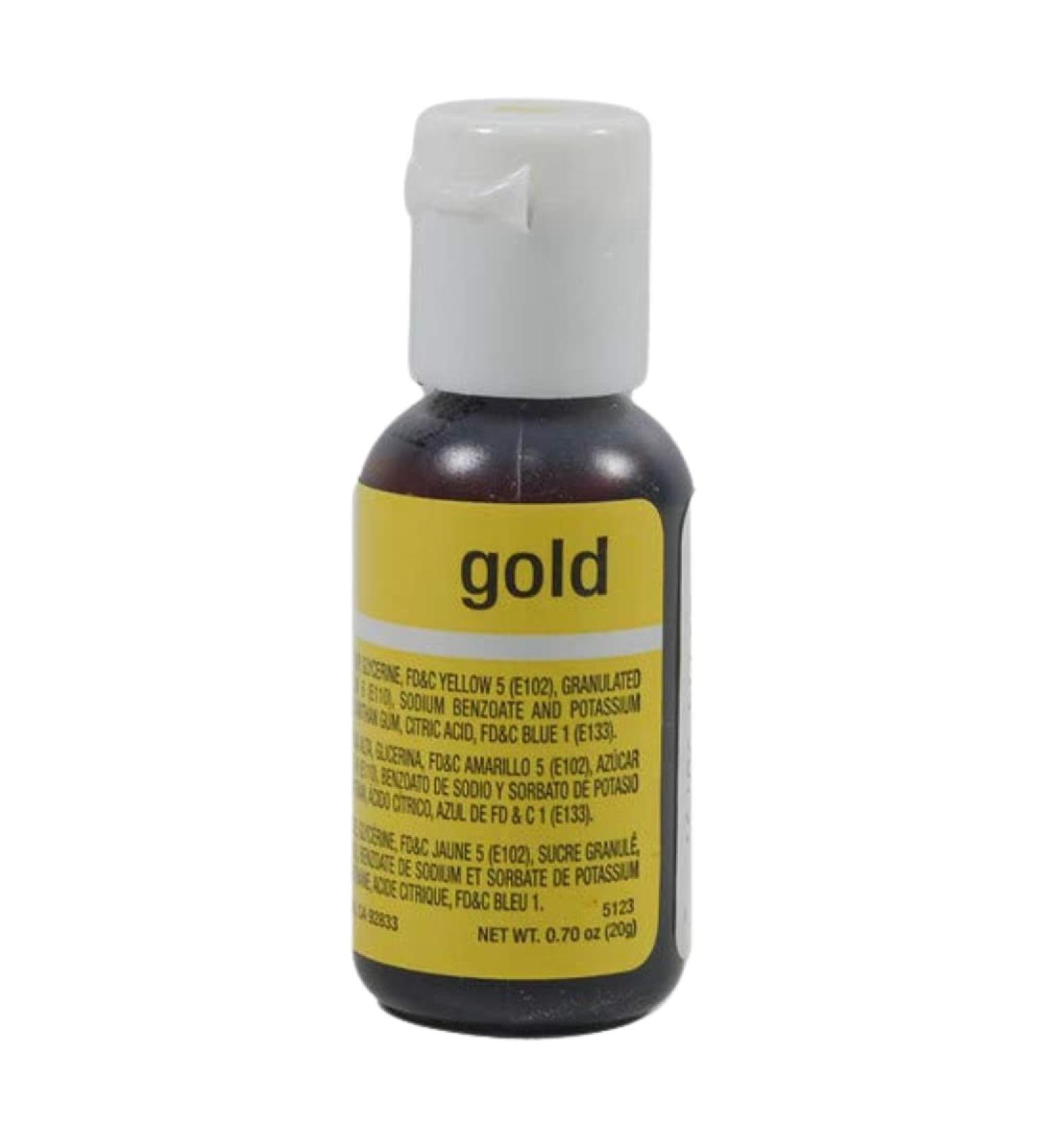 Chefmaster Gold Liqua-Gel Food Coloring 0.70 oz | Vibrant Professional-Grade Dye for Baking & Decorating | Made in USA - Buy Online on SooperMarket.com