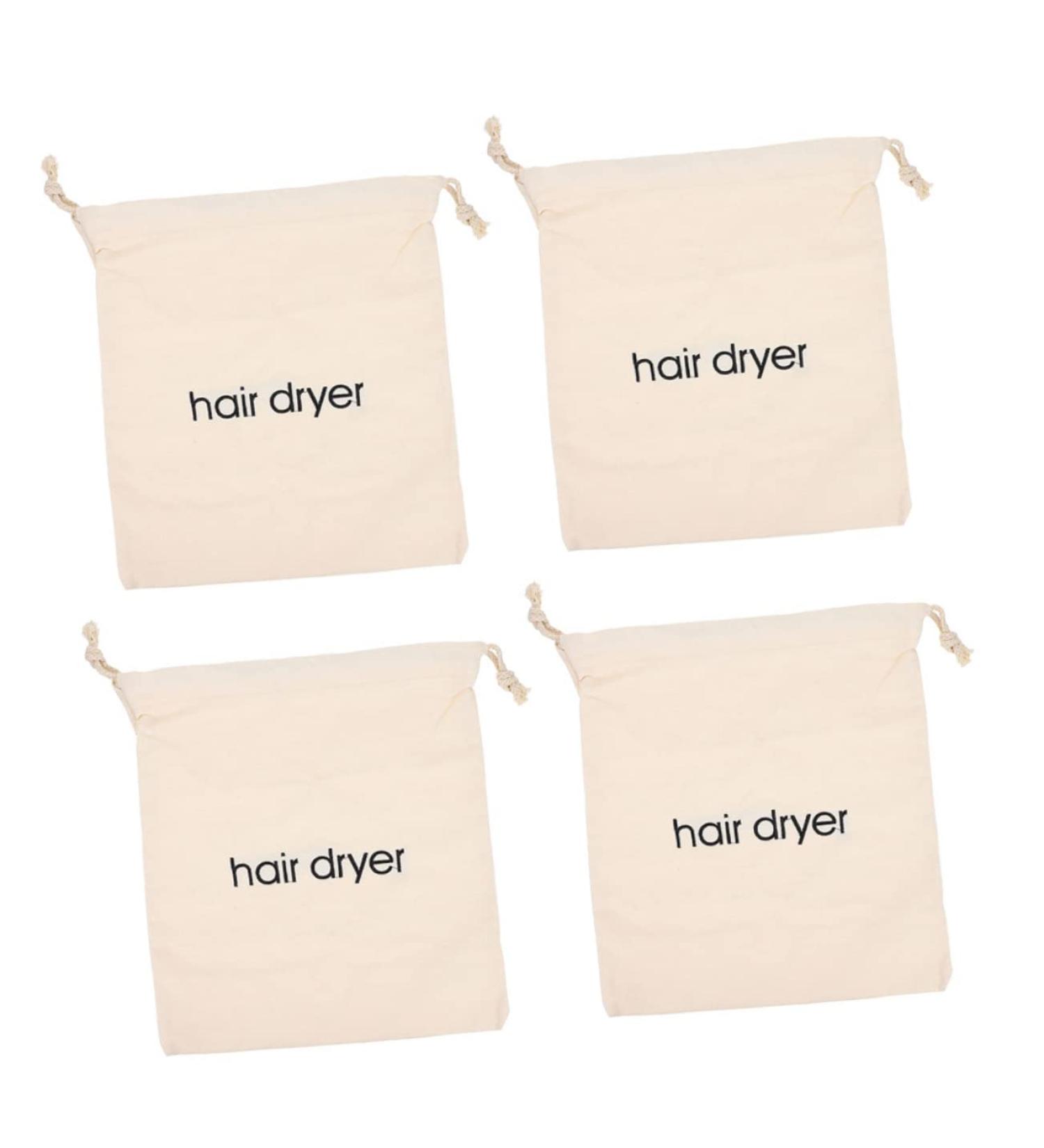 FOYTOKI 4pcs Hair Dryer Storage Bag Canvas Cosmetic Bag Hair Bag Hair Dryer Holders Hairdryer Fabric Beige 33x30cm Beige - Buy Online on SooperMarket.com