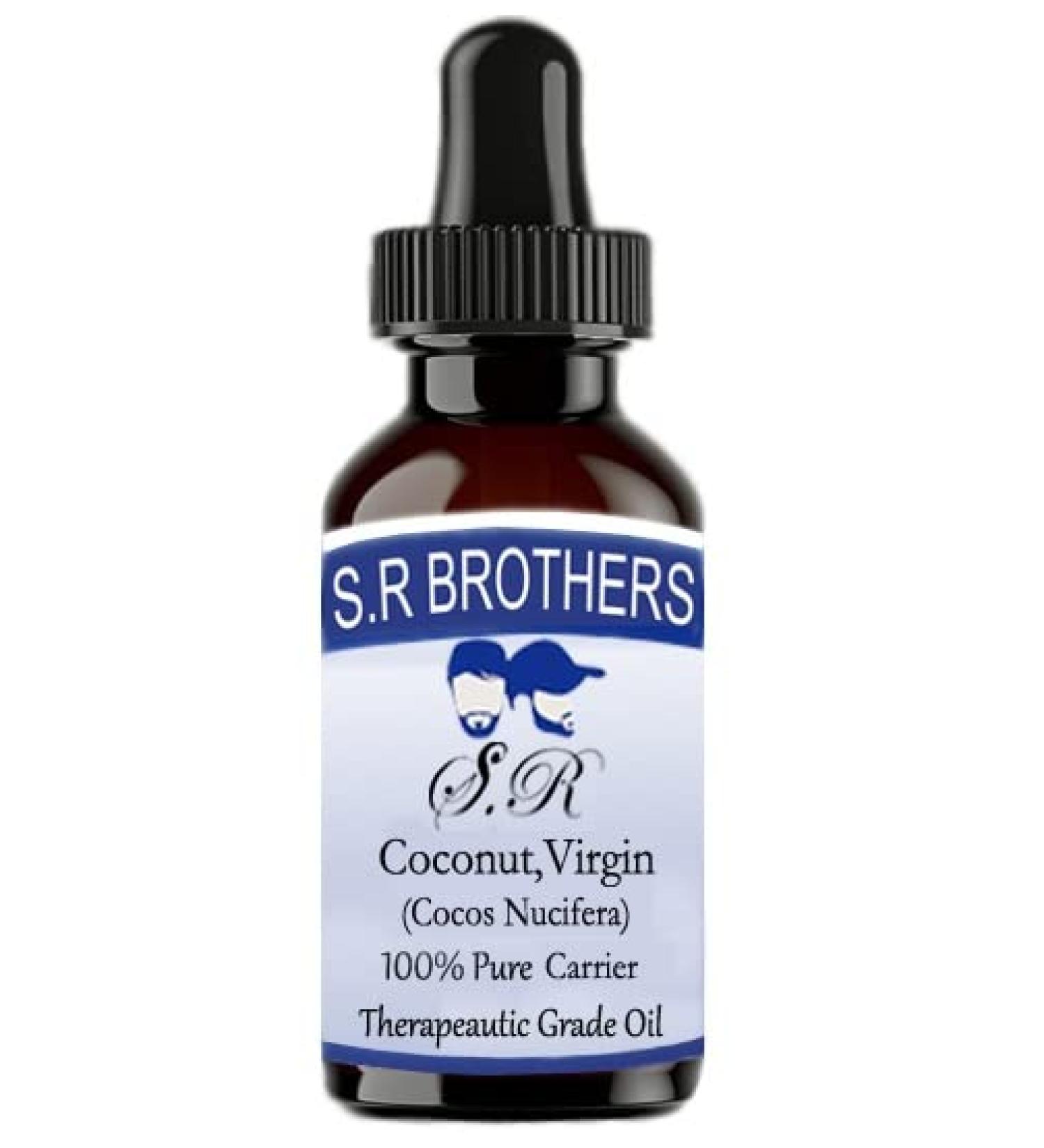 S.R. Brothers Coconut Virgin (Cocos Nucifera) Pure & Natural Therapeutic Grade Carrier Oil 30ml - Buy Online on SooperMarket.com