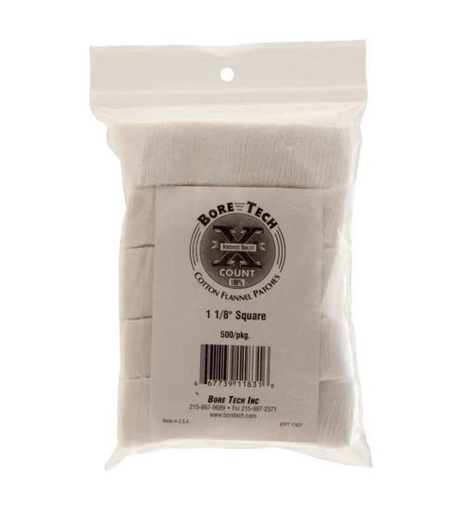 Bore Tech Square 500/bag Patch, 1 1/8"