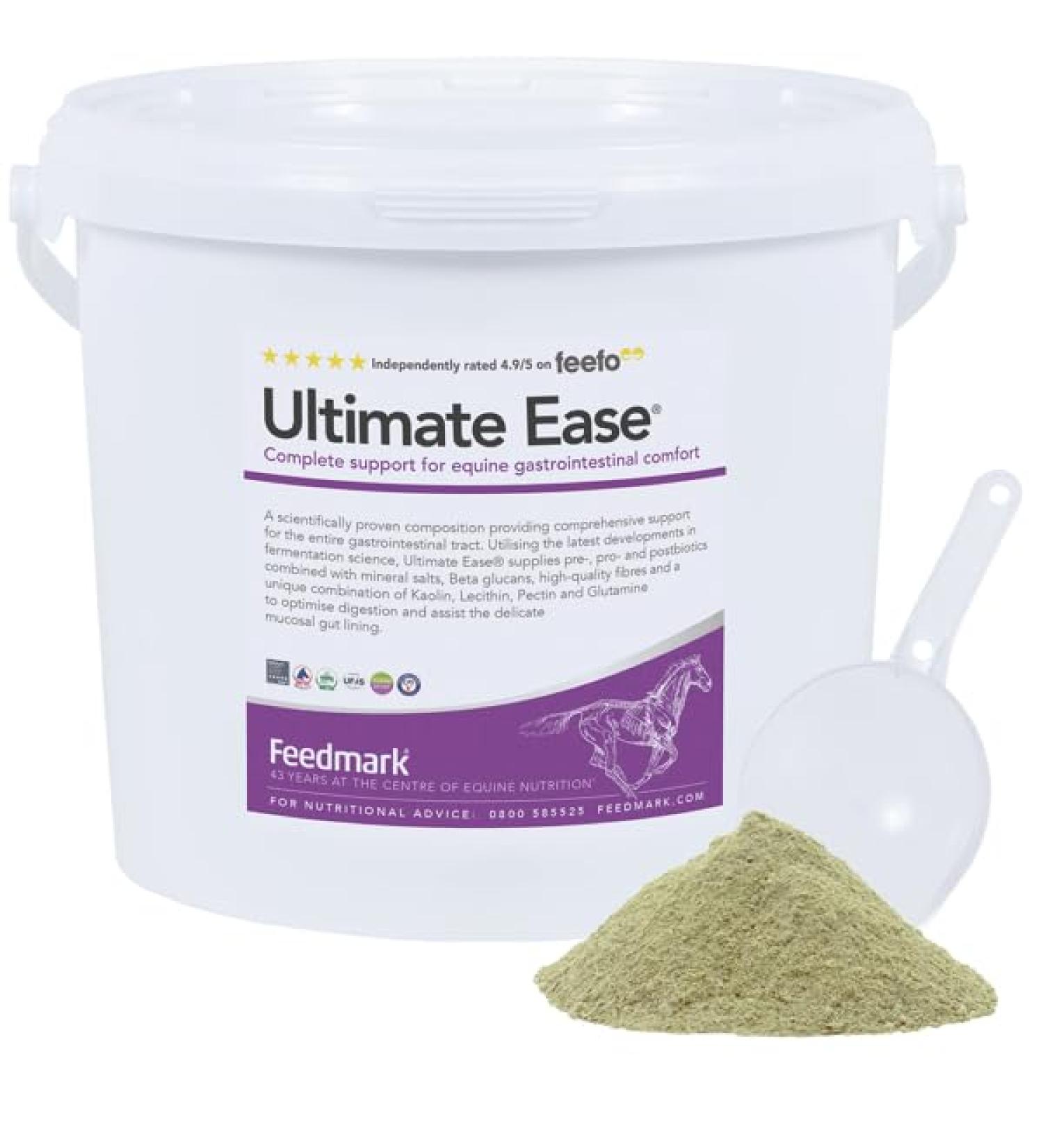FEEDMARK ULTIMATE EASE | Complete Equine Support With Pre- Pro- and Postbiotics To Optimise Digestion In Horses | 30 Days Supply | 3.8kg | 100% British Made | UFAS & BETA NOPS Accredited