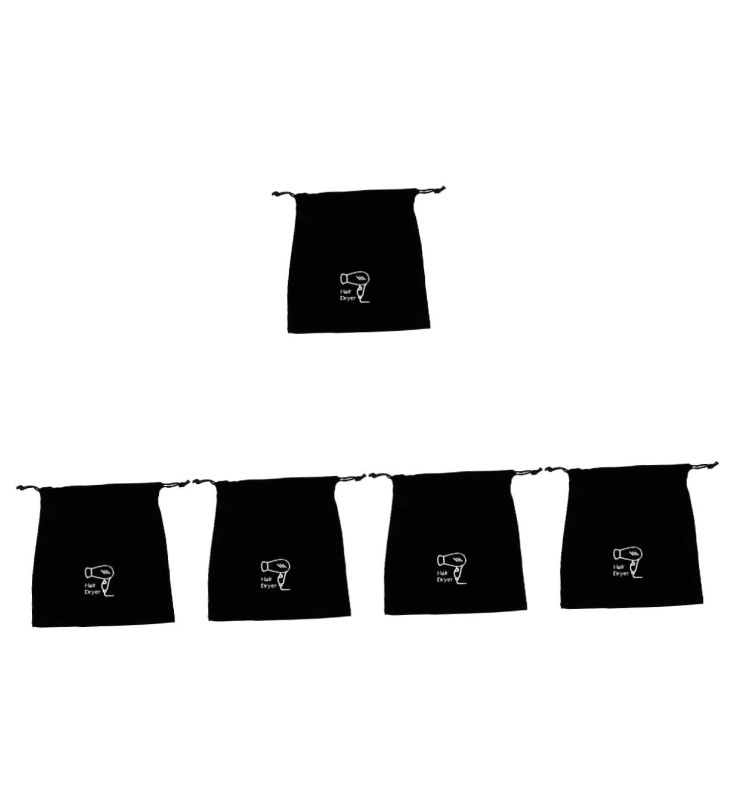 Baluue 5pcs Flannel Hair Dryer Bag Travel Drawstring Bag Hair Tools Travel Bag Hair Dryer Bag for Travel Bag for Hair Dryer Hair Dryer Organizer Flat Ironing Travel Bag Travel Makeup Bag 26.00X23.00X0.50CMx5pcs Blackx5pcs - Buy Online on SooperMarket.com